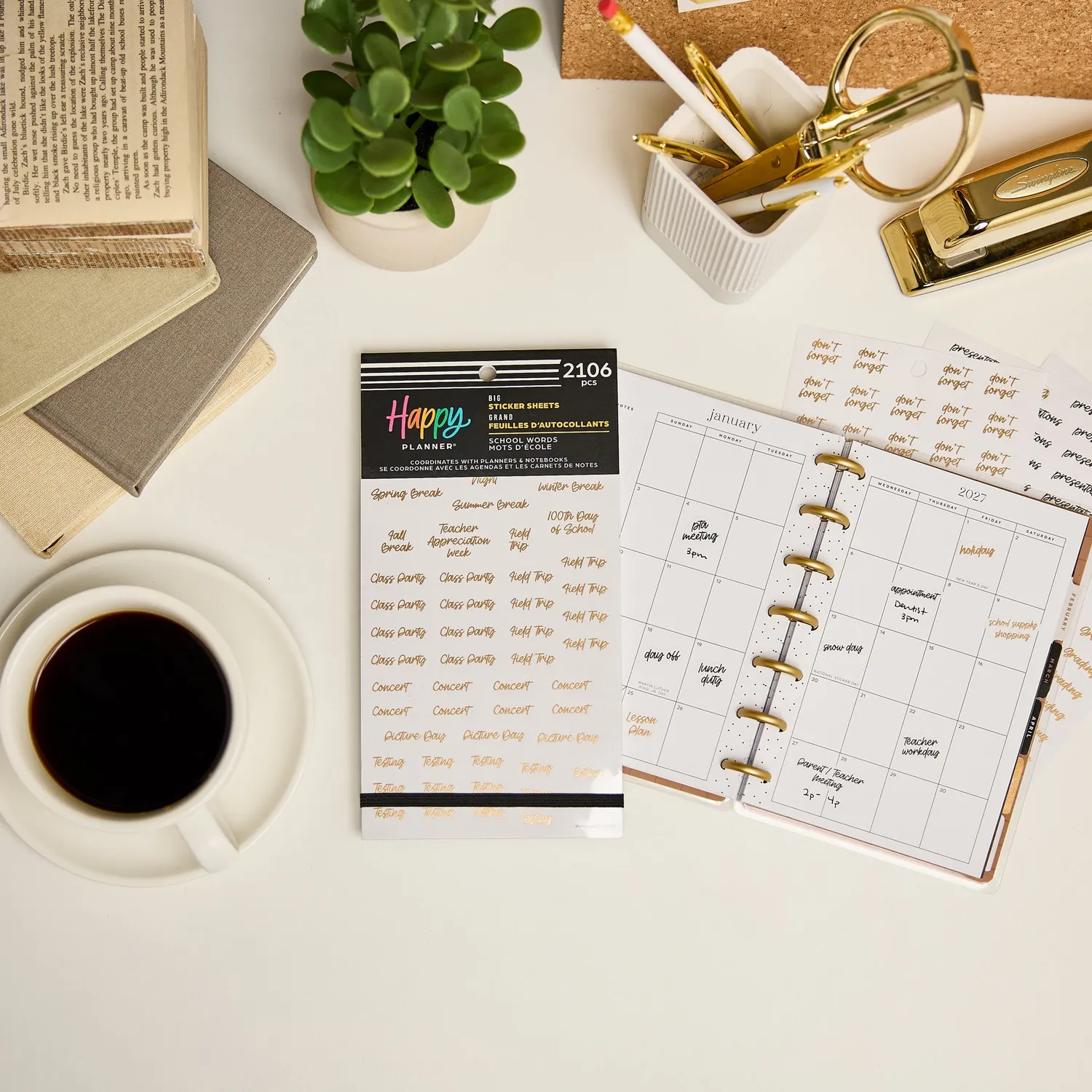 Happy Planner School Words stickers agenda Big école 30 feuilles