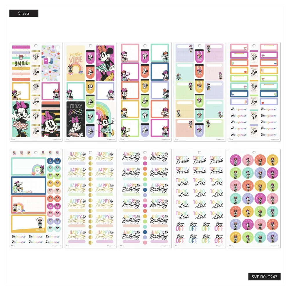 Happy Planner Disney Minnie Mouse stickers teacher Classic 767 pièces
