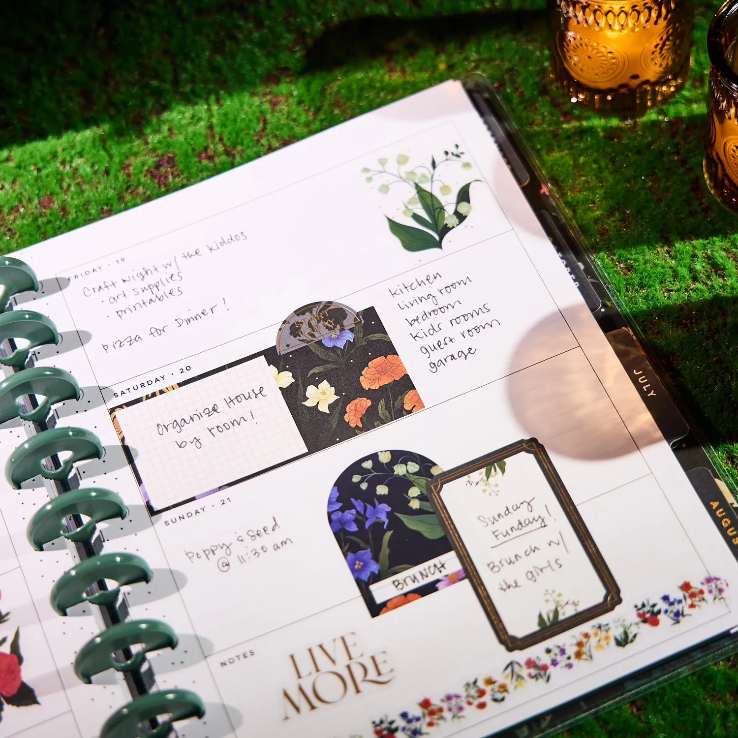 Happy Planner Noir Garden 2026 agenda classic horizontal noir