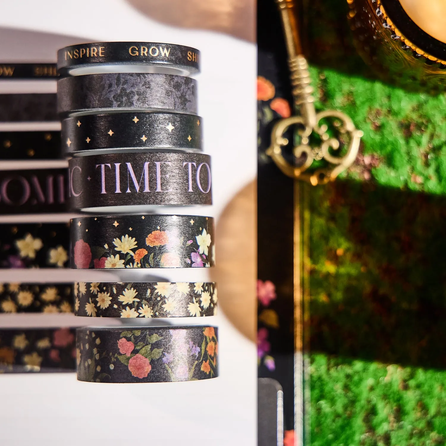 Happy Planner Dark Garden washi tape 7 rouleaux floral