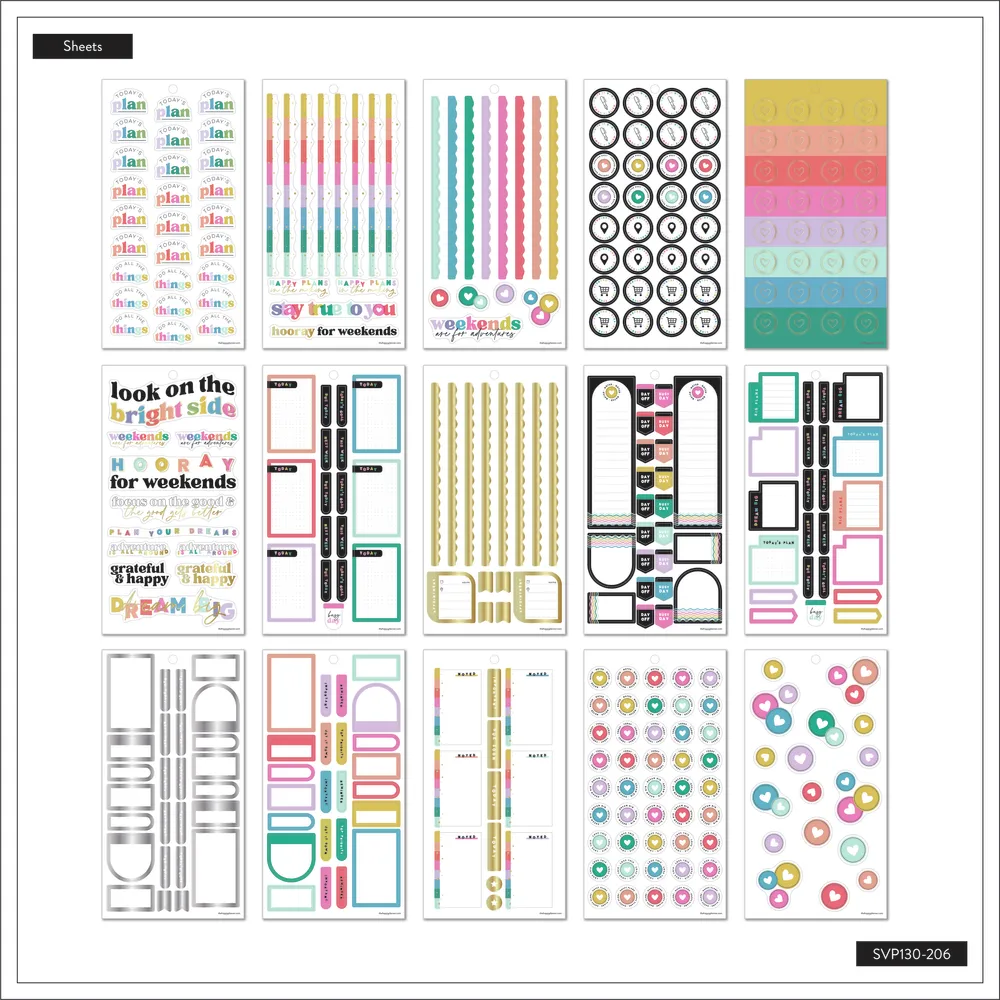 Happy Planner Happy Brights autocollants 688 coloré