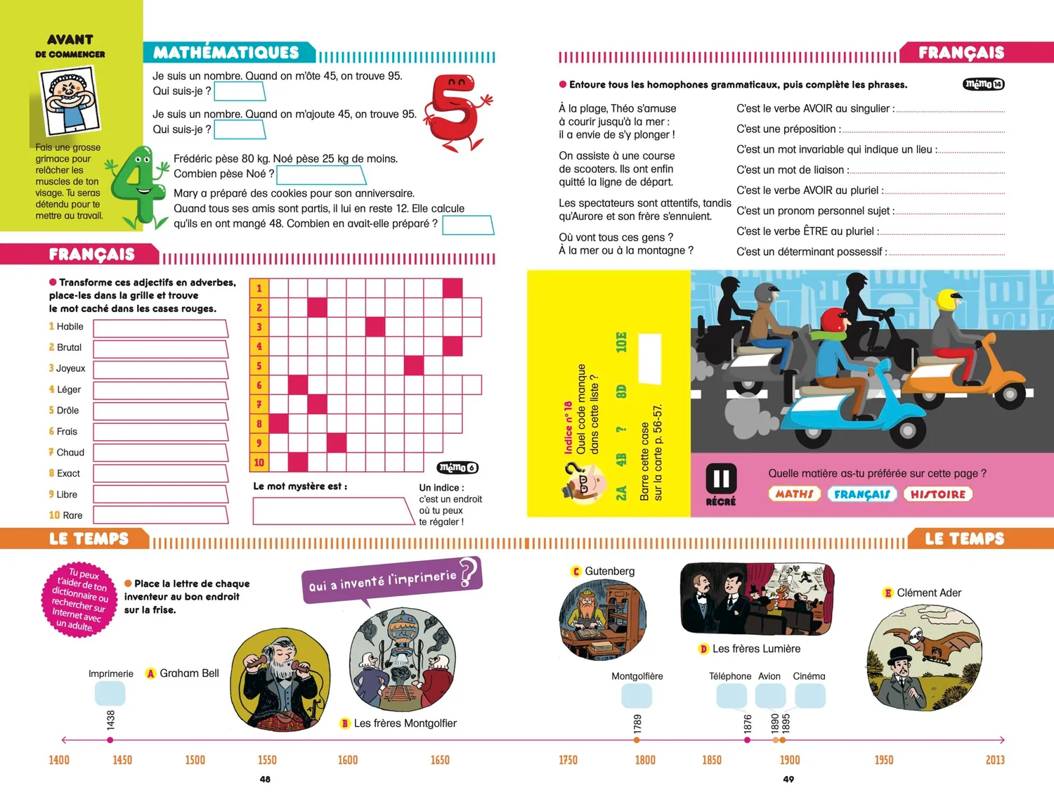 Frigobloc Incollables cahier vacances CE2-CM1 8-9 ans 2026