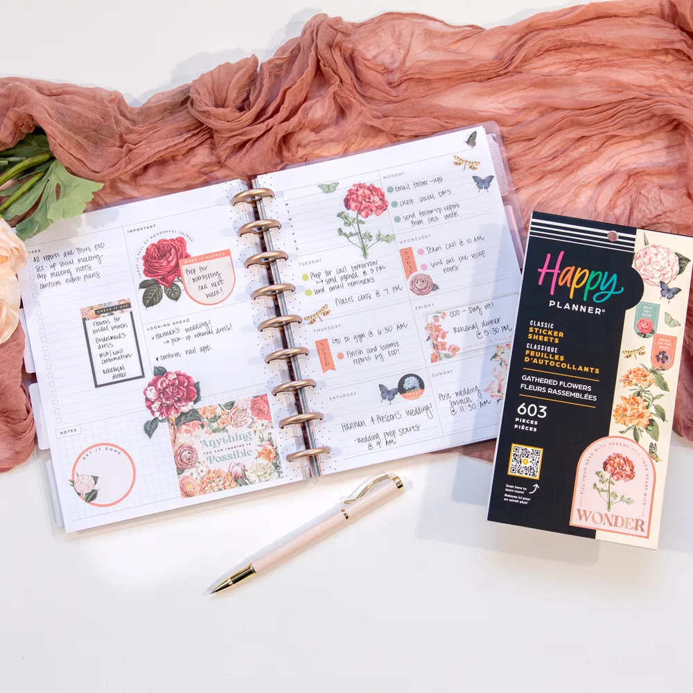 Happy Planner Gathered Flowers Value Pack stickers 603 floral