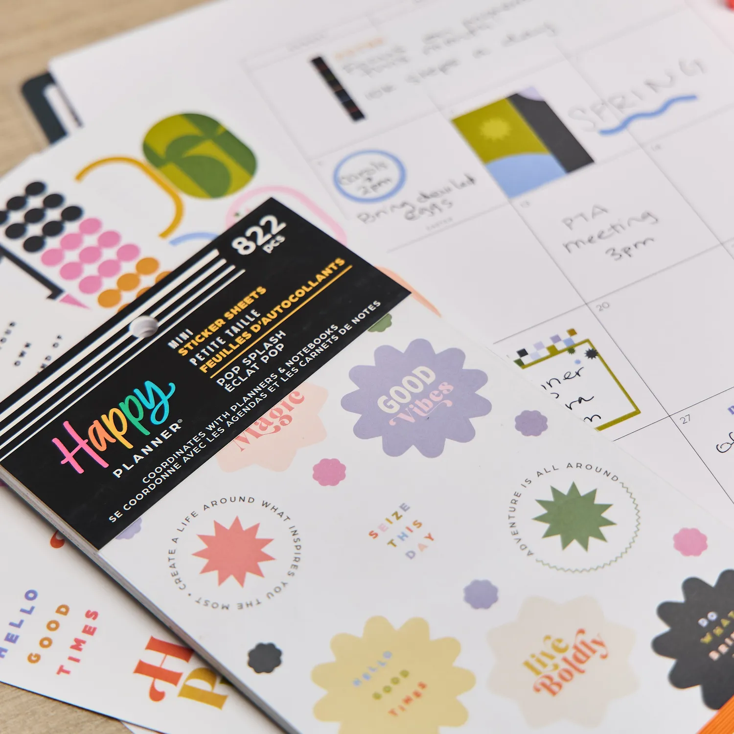 Happy Planner Mini Pop Splash stickers 822 pièces valeur