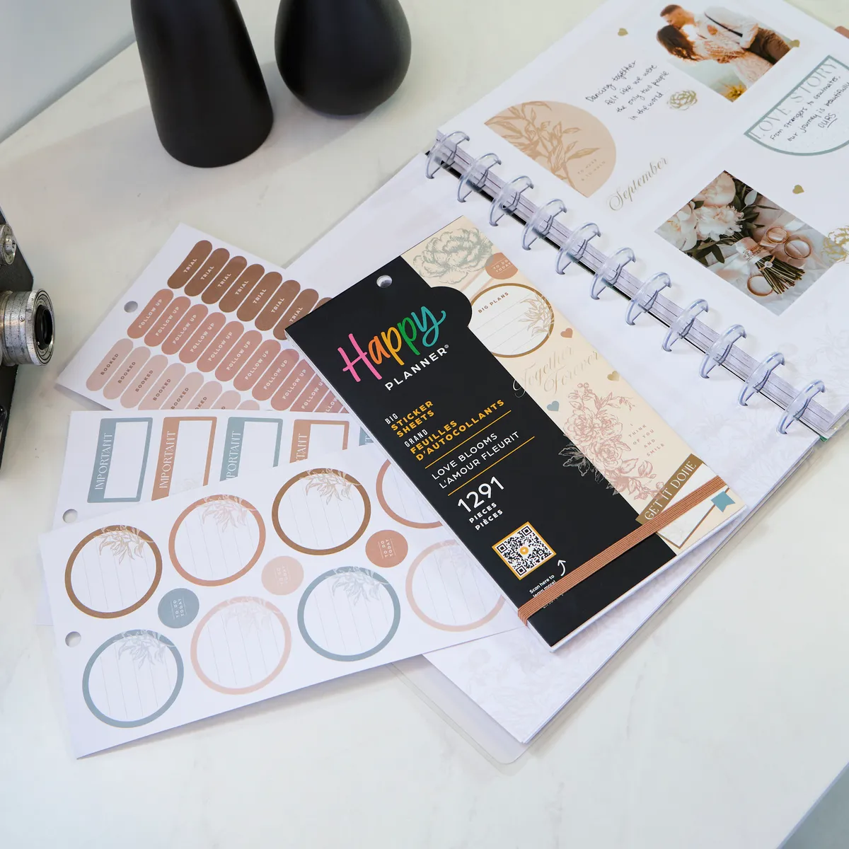 Happy Planner Love Blooms stickers mariage Big 1291 pièces