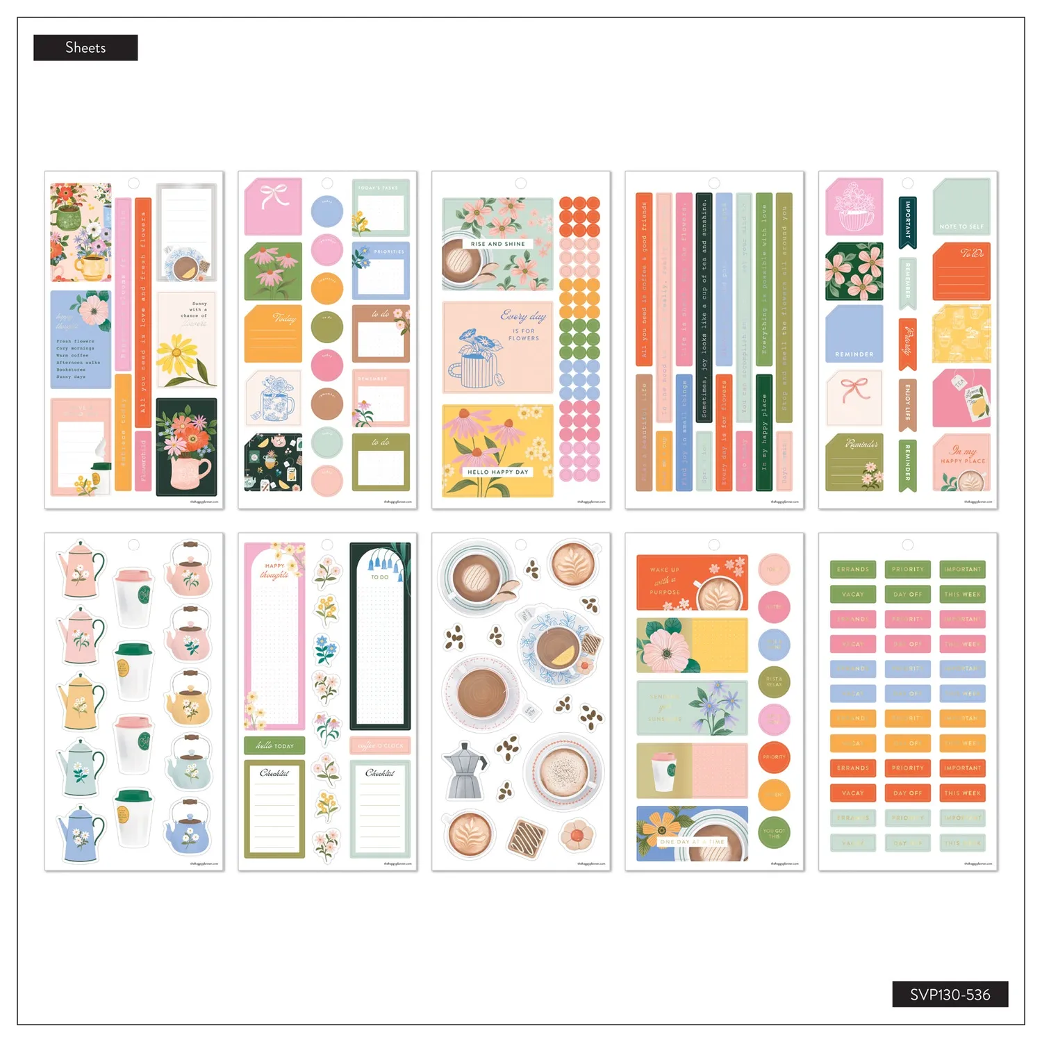 Happy Planner Petal Press stickers Classic floral 30 planches