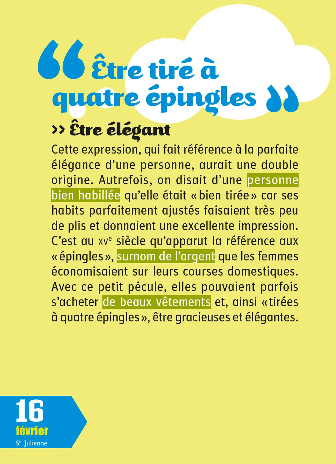Frigobloc Année à Bloc calendrier Origine des expressions 365 jours