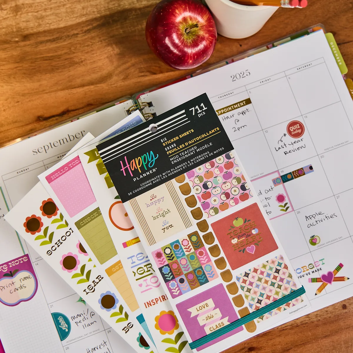 Happy Planner Mod Teacher stickers Big 711 pièces classe