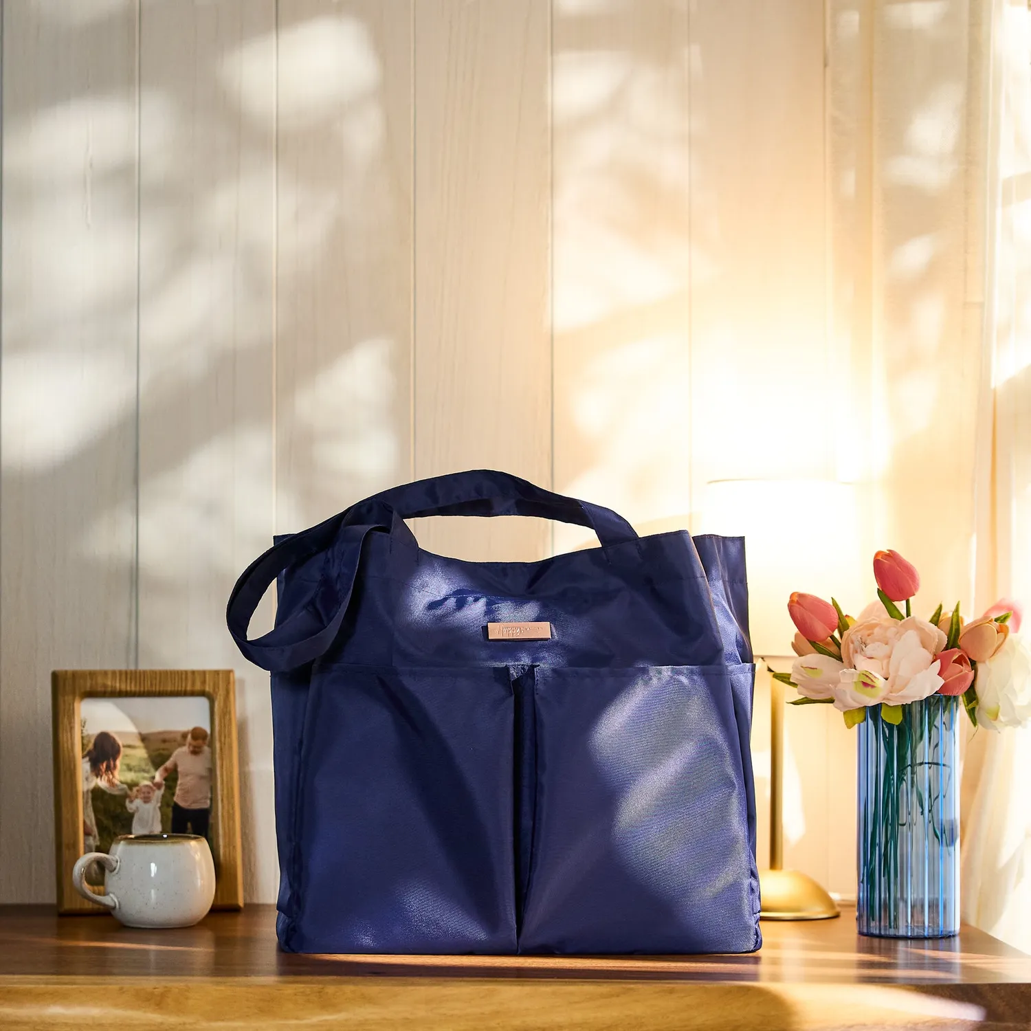 Happy Planner Family Plans tote bag bleu marine poches famille