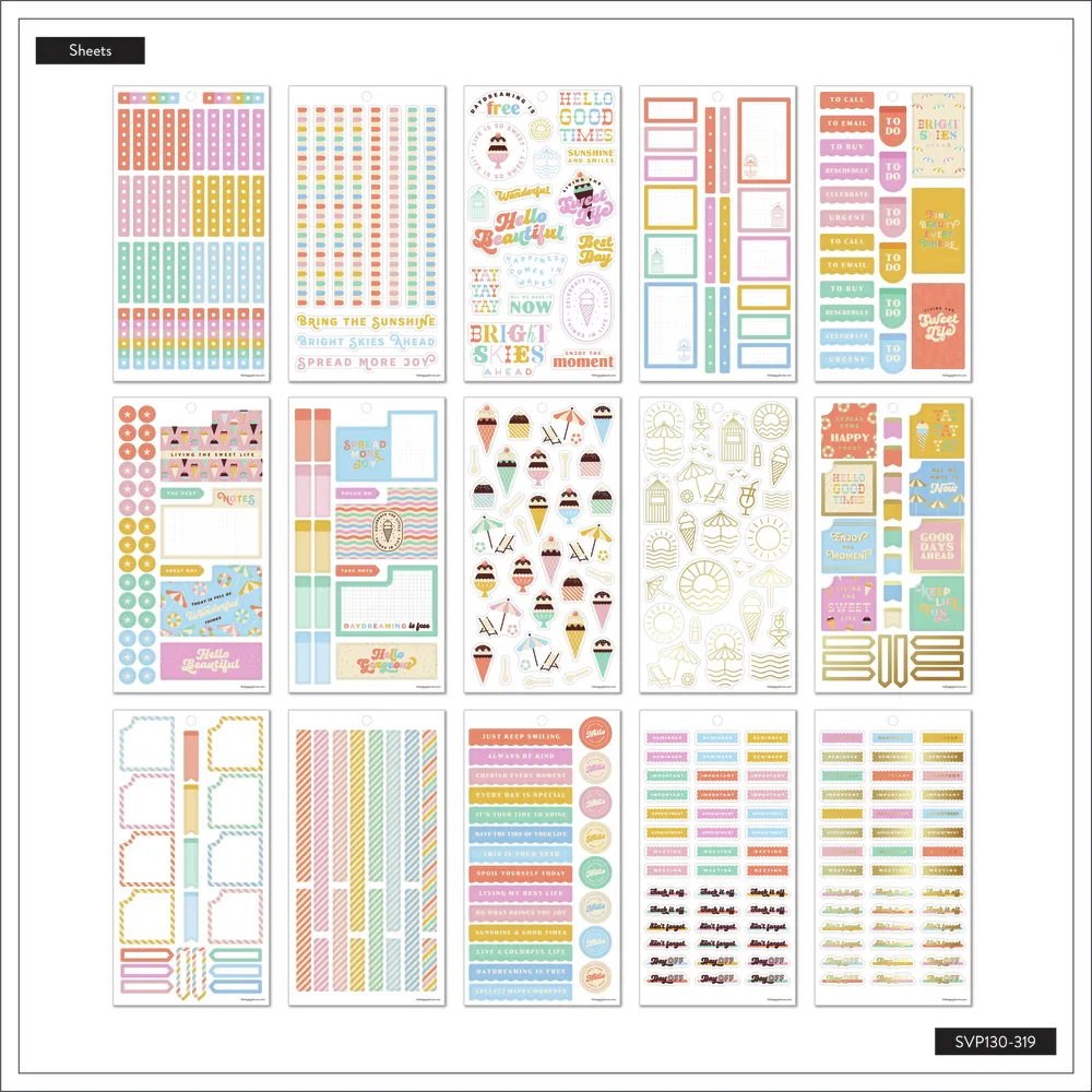 Happy Planner Boardwalk Ice Cream stickers 888 pièces