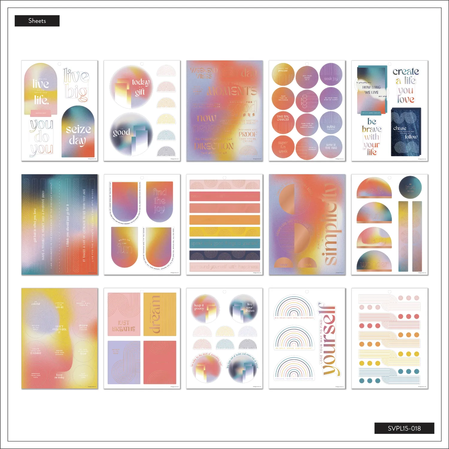 Happy Planner Happy Mod Large stickers 139 doré
