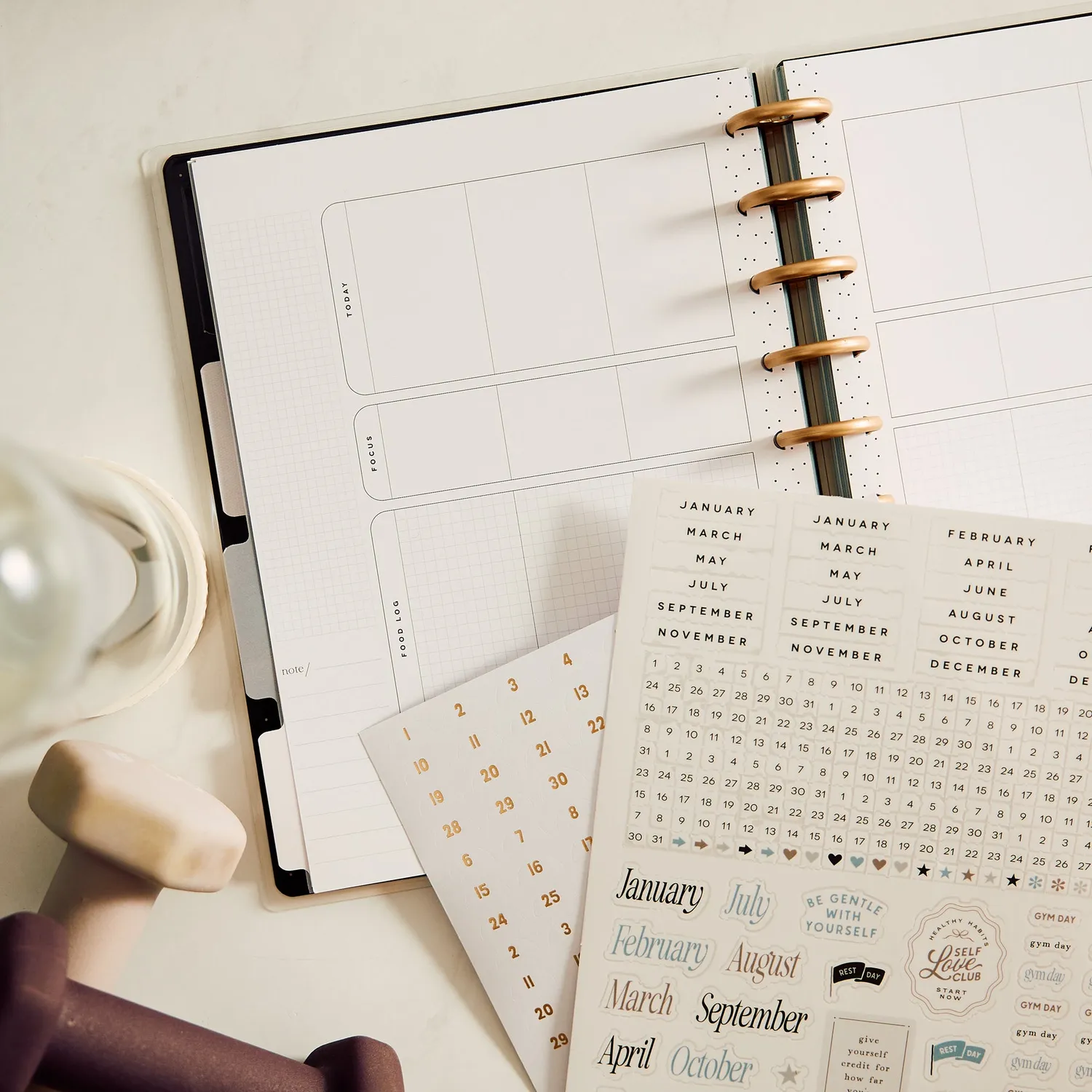 Happy Planner Haven & Heart Fitness recharge agenda Classic 6 mois sport