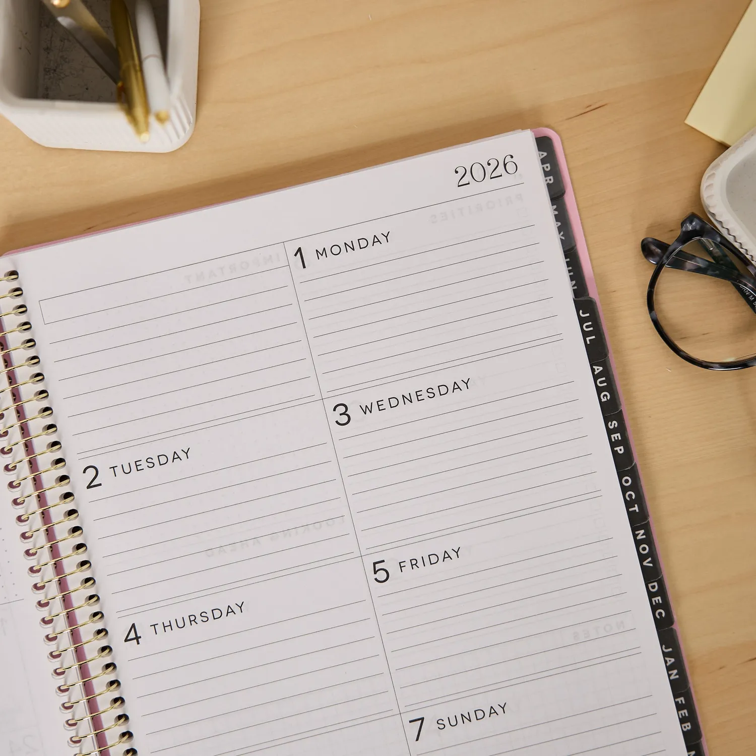 Happy Planner Go Big Beach Stripe agenda spiralé 15 mois