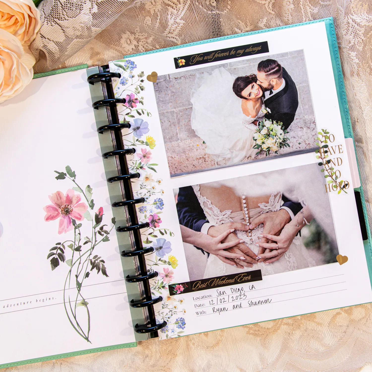 Happy Planner Blooming Elegance journal mariage photo 80 feuilles