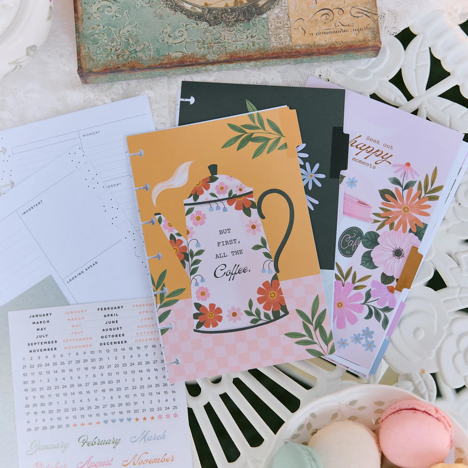 Happy Planner Petal Press recharge Mini 6 mois dashboard