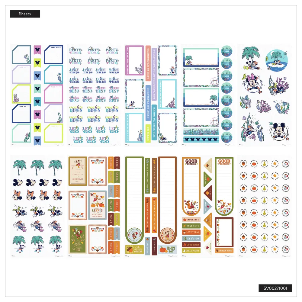 Happy Planner Disney Mickey stickers méga 100 feuilles