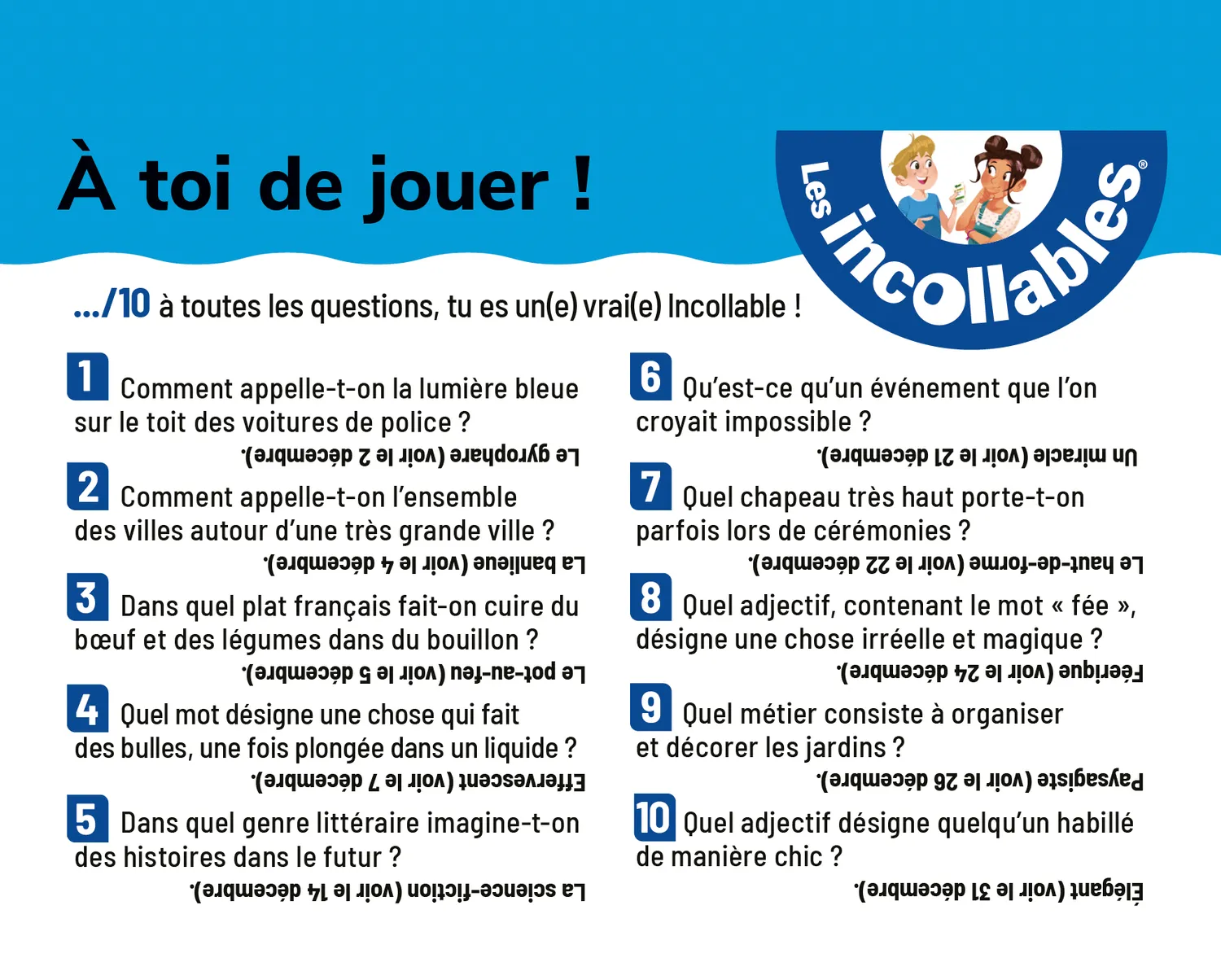 Les Incollables Un mot par jour CE2 chevalet 8-9 ans 2024