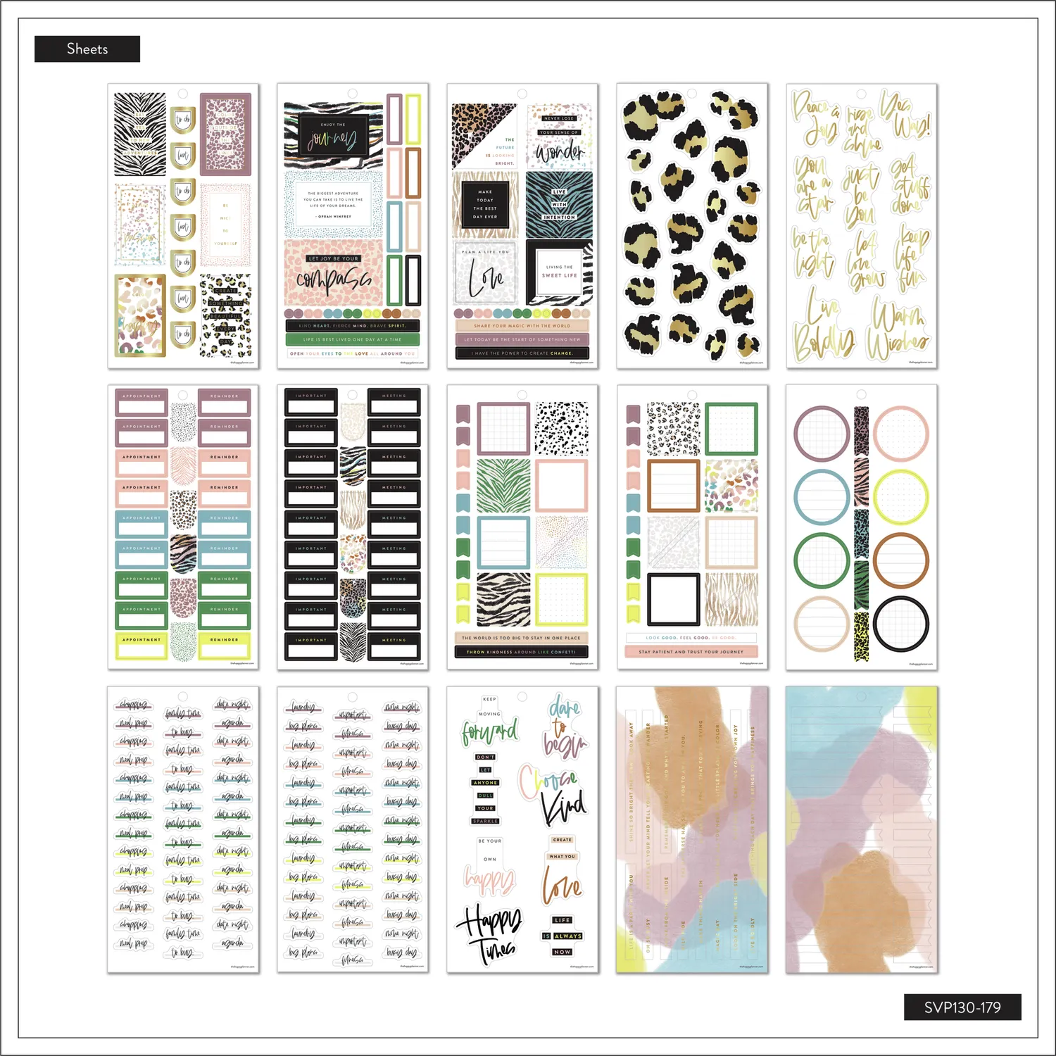 Happy Planner Safari stickers livre 30 pages 585 autocollants