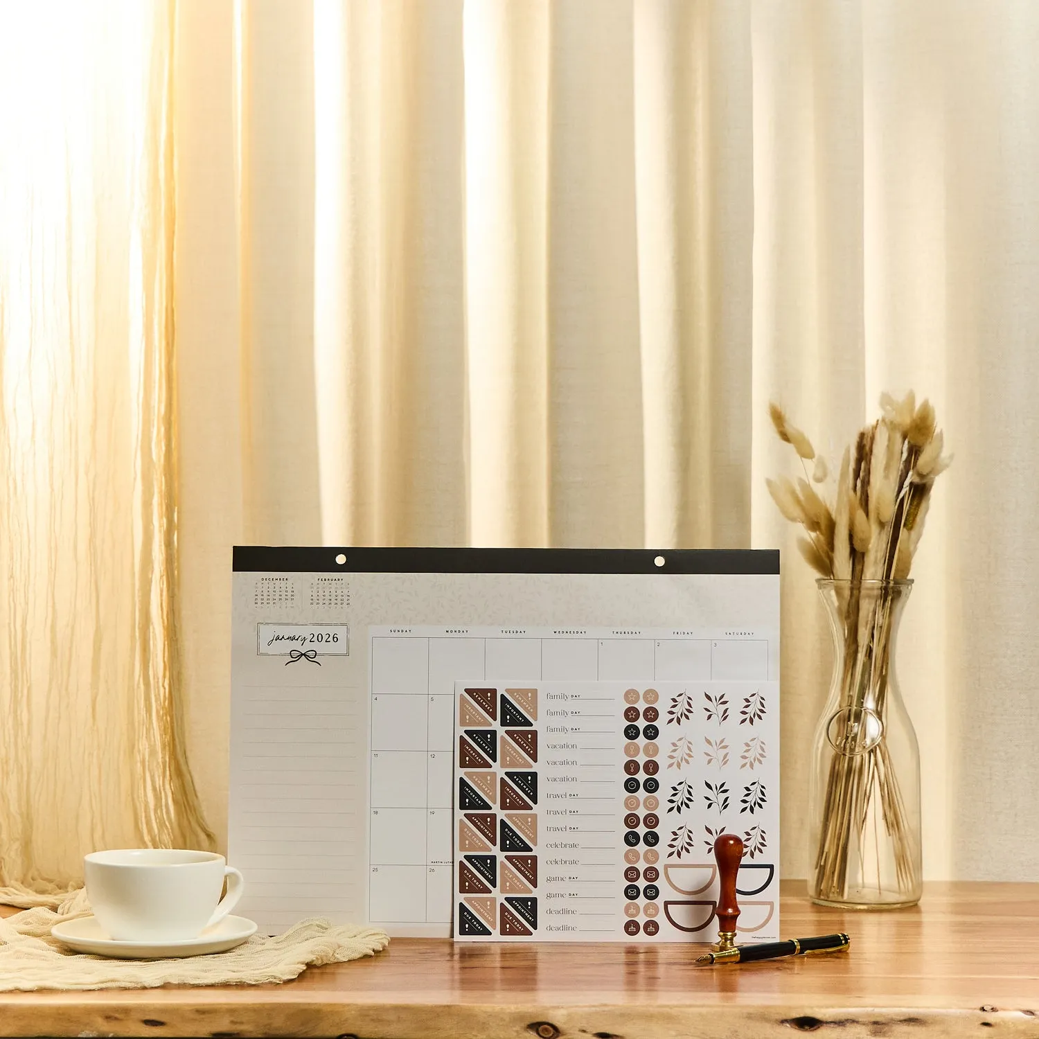 Happy Planner Modern Charm calendrier bureau 2026 12 mois