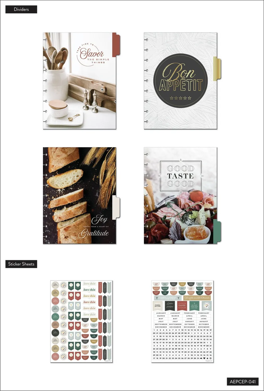 Happy Planner Southern Farmhouse extension menus Classic