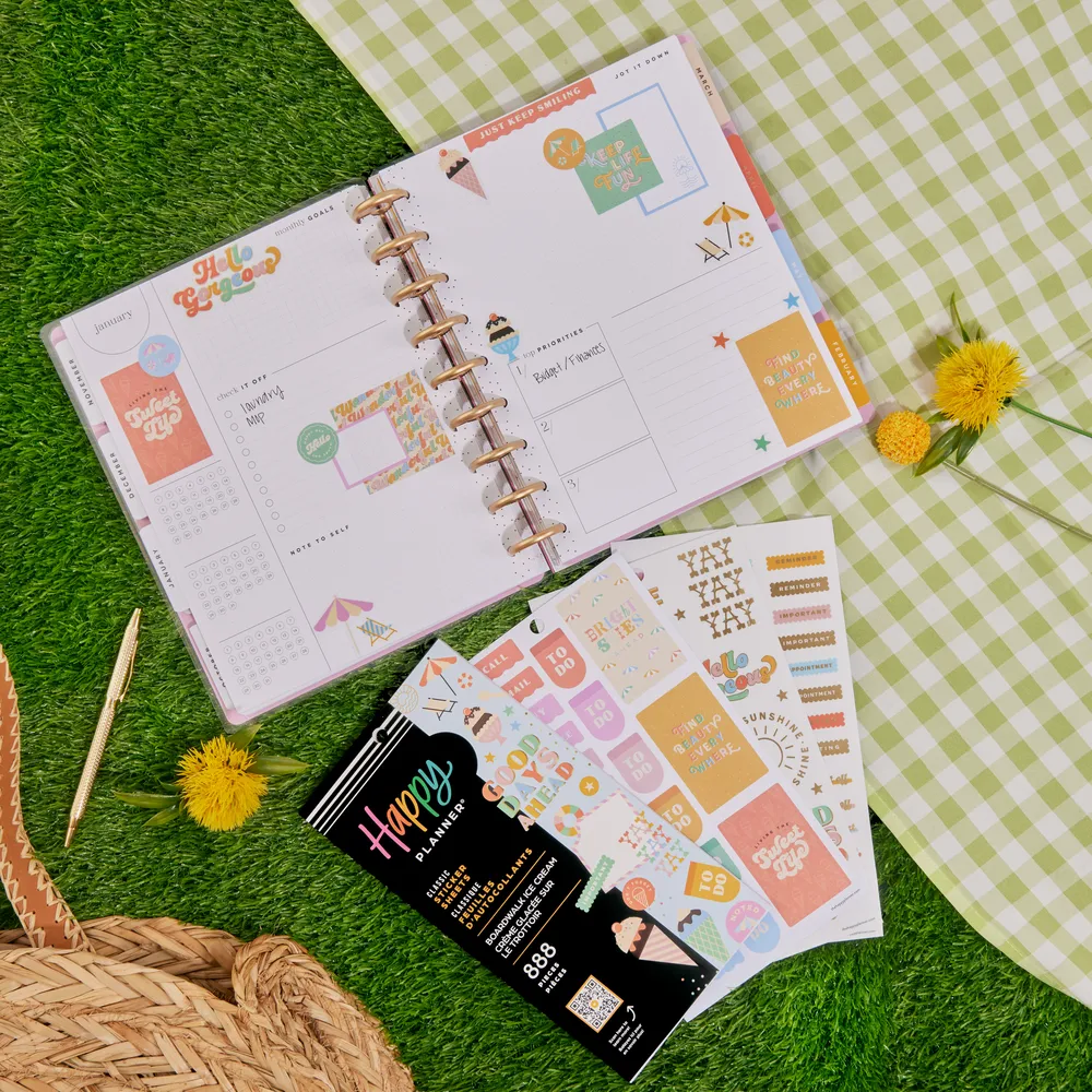 Happy Planner Boardwalk Ice Cream stickers 888 pièces