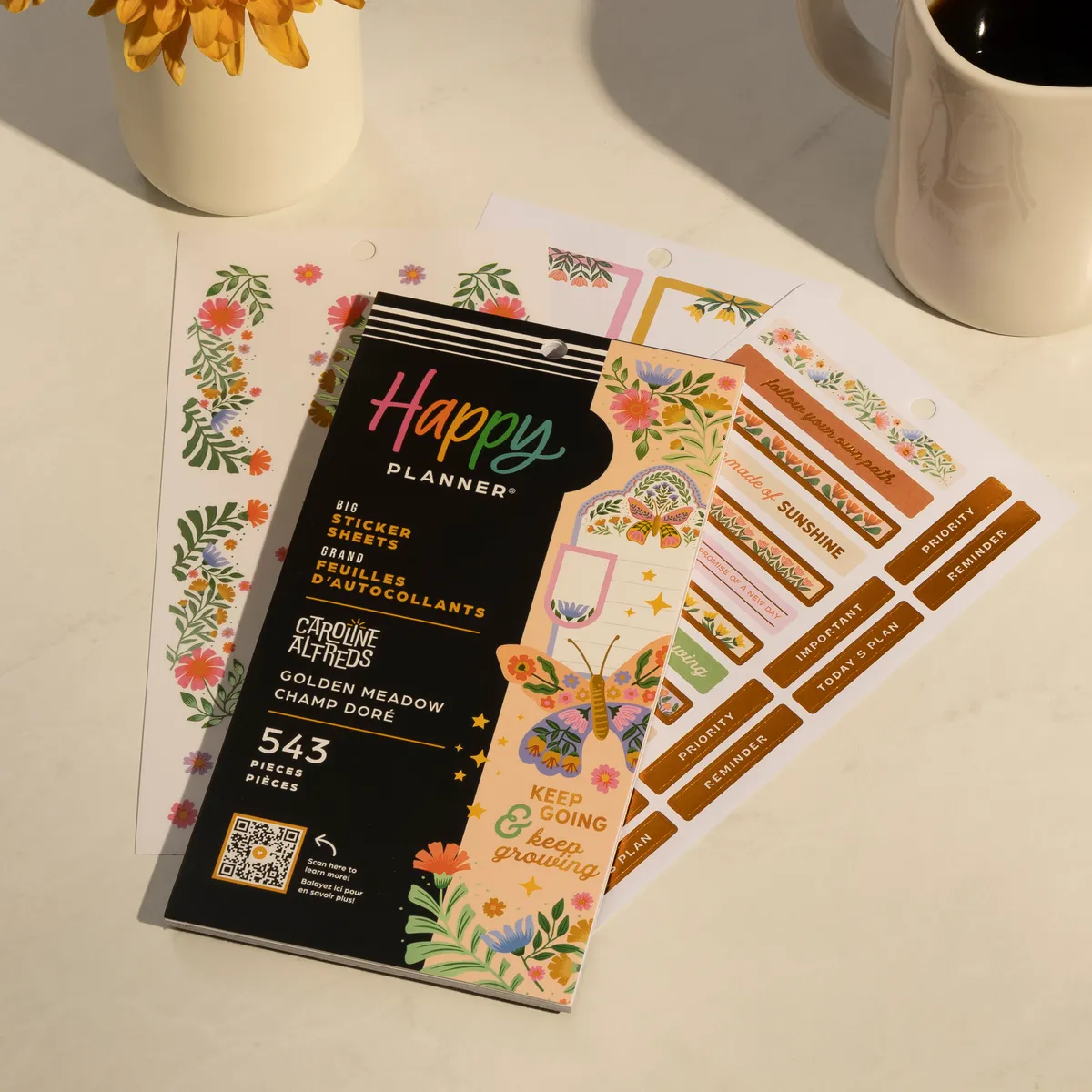 Happy Planner Golden Meadow stickers Big carnet 543 floral