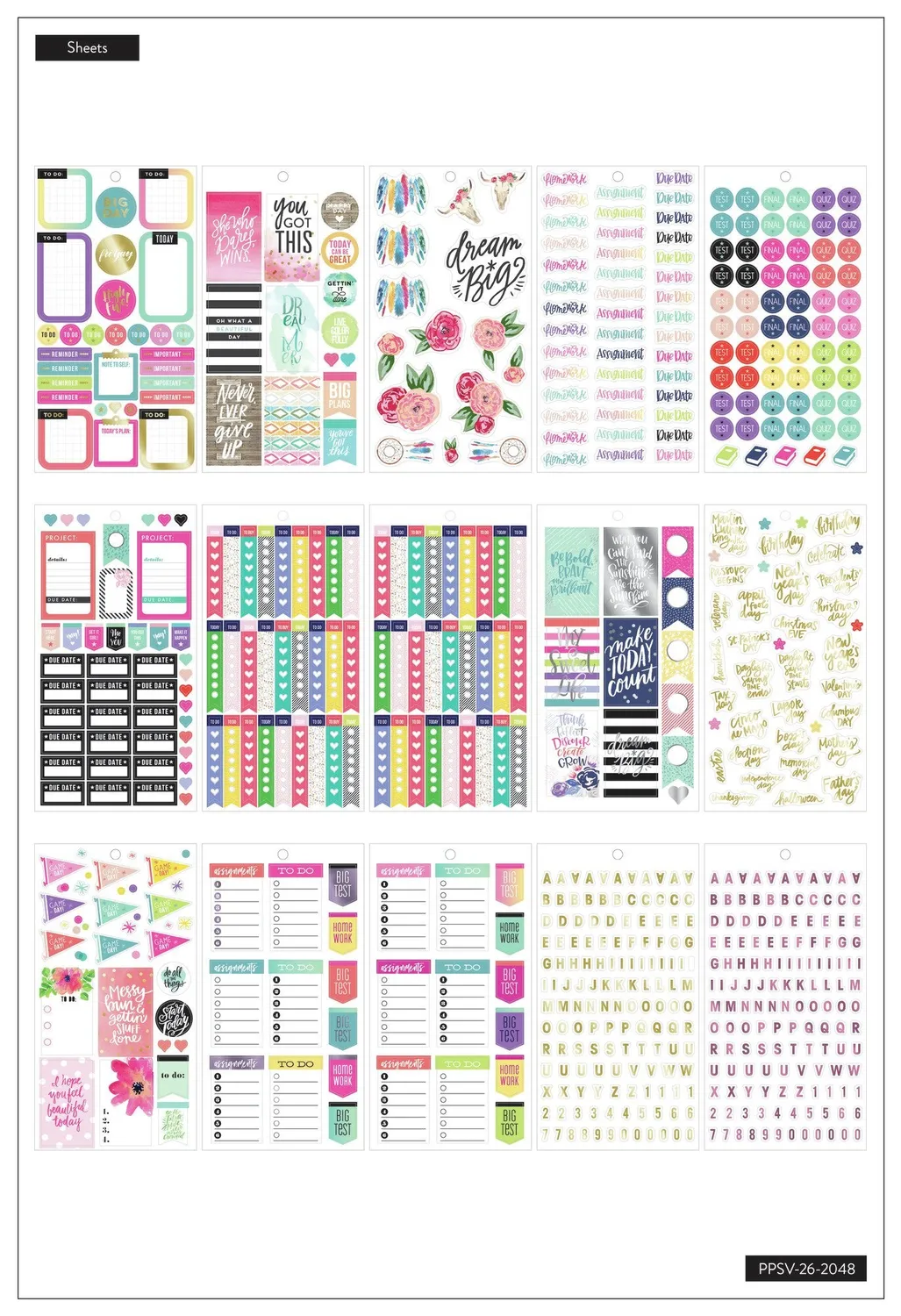 Happy Planner Fri YAY Student stickers foil 1302