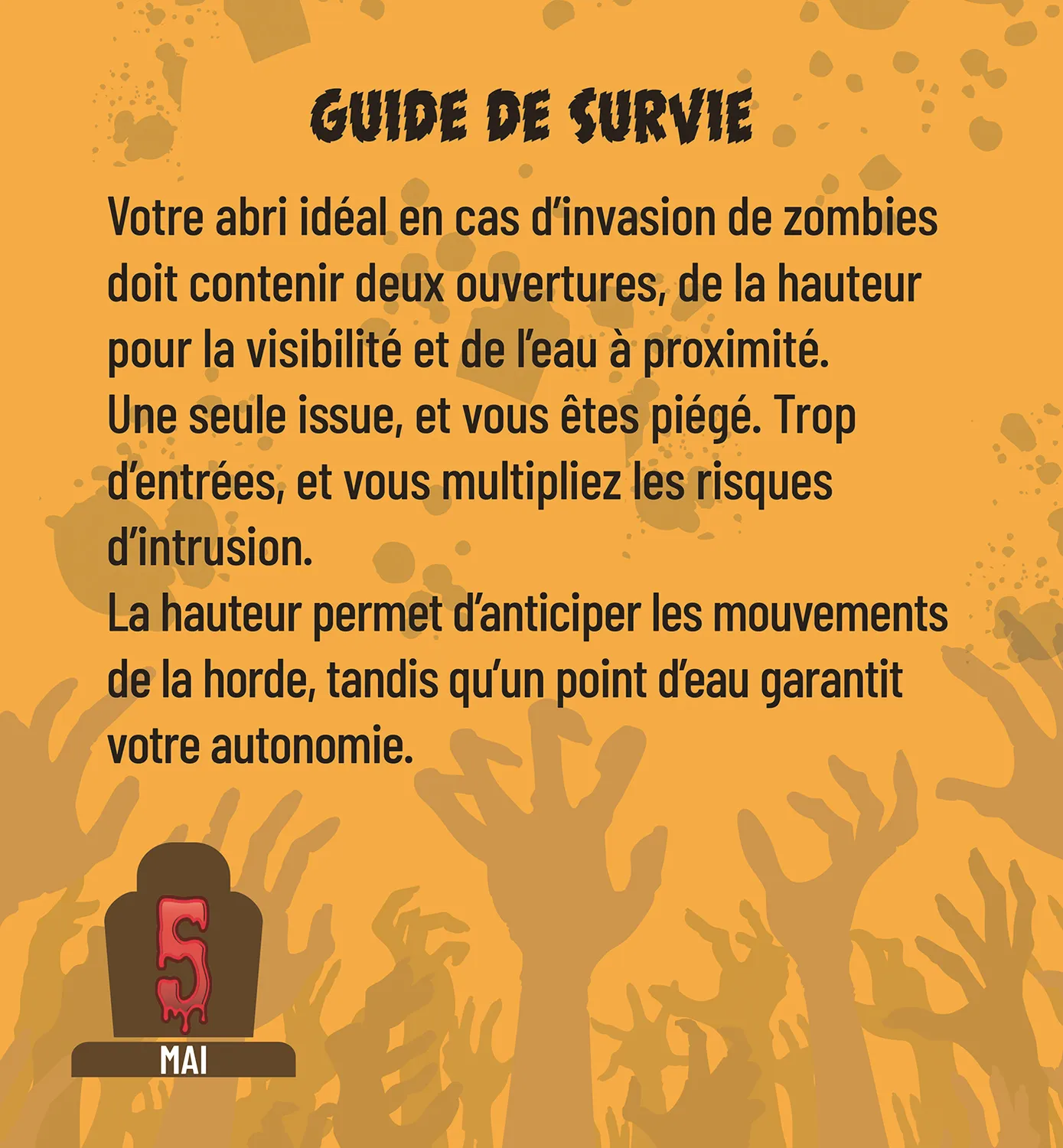 Frigobloc 365 nuits avec les zombies mini calendrier survie