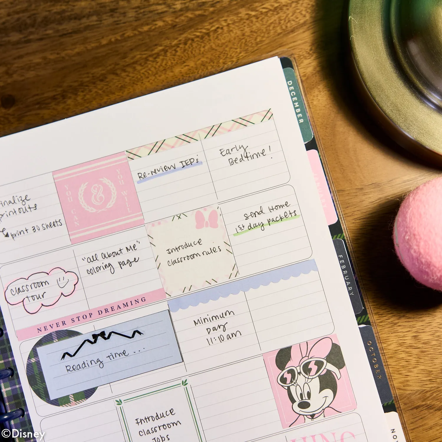Happy Planner Minnie Daisy agenda professeur Big 12 mois 2026-2027