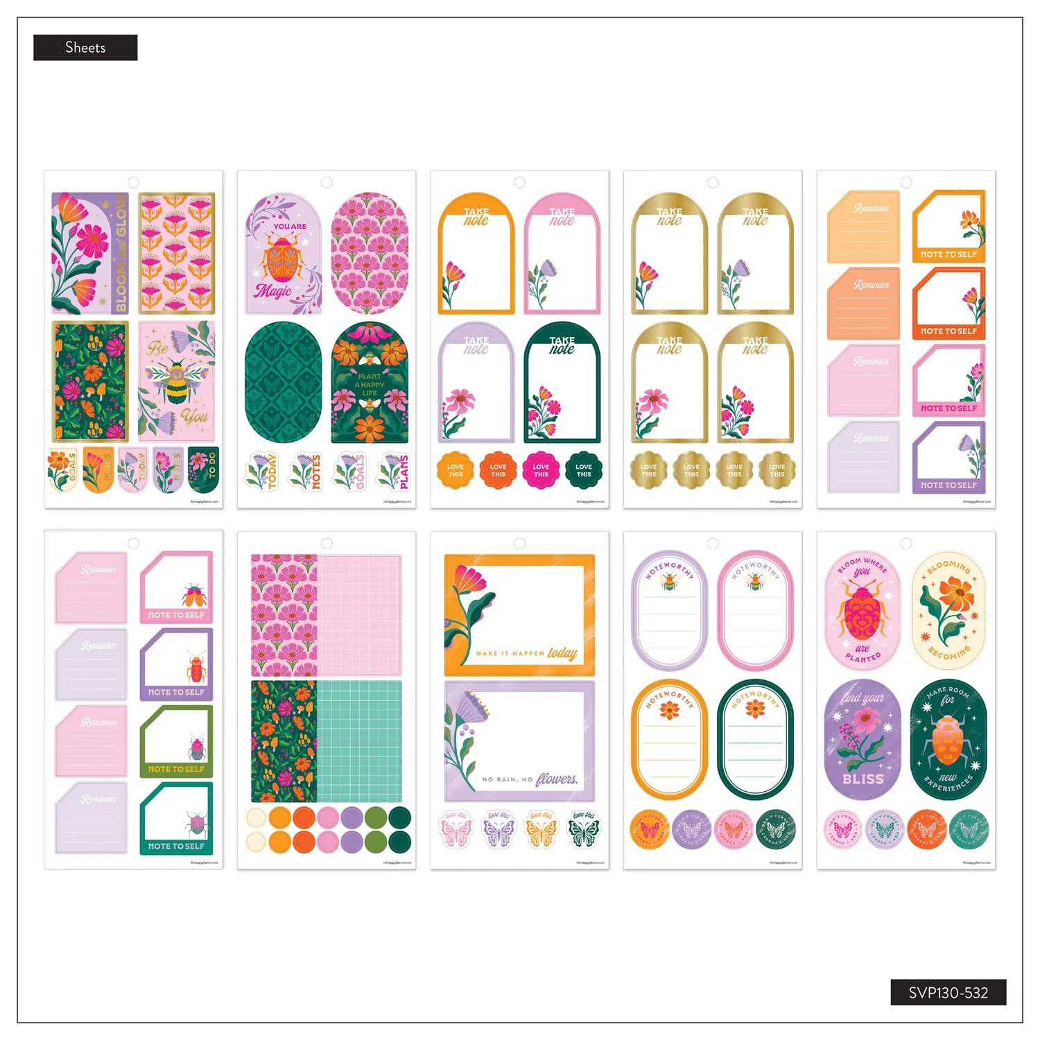 Happy Planner Hive Bloom stickers big value pack floral