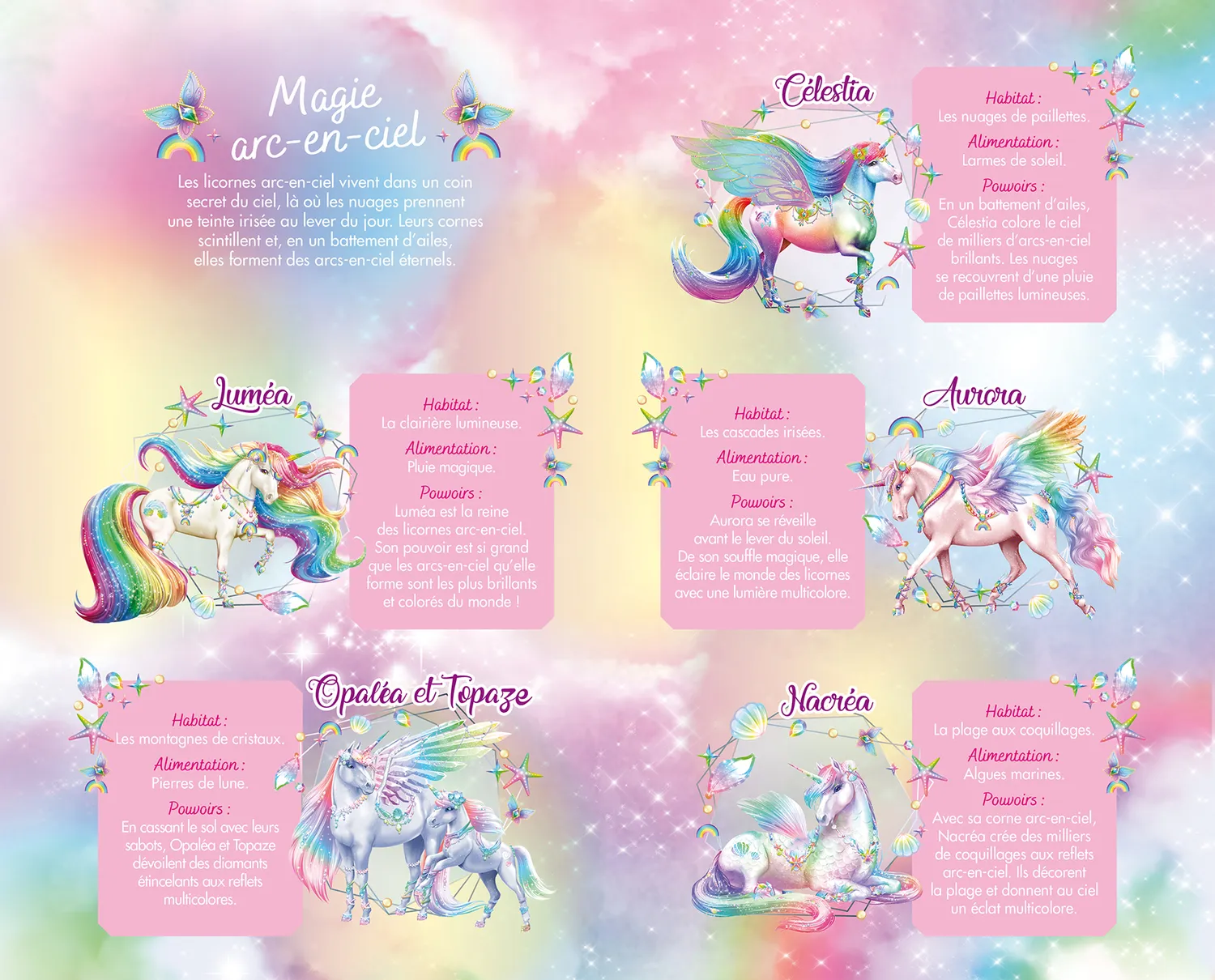Licornes Magie Arc-en-ciel carnet créatif 580 stickers