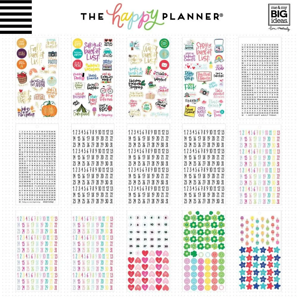 Happy Planner Memory Keeping Dates Holidays 2 stickers 2688 pièces