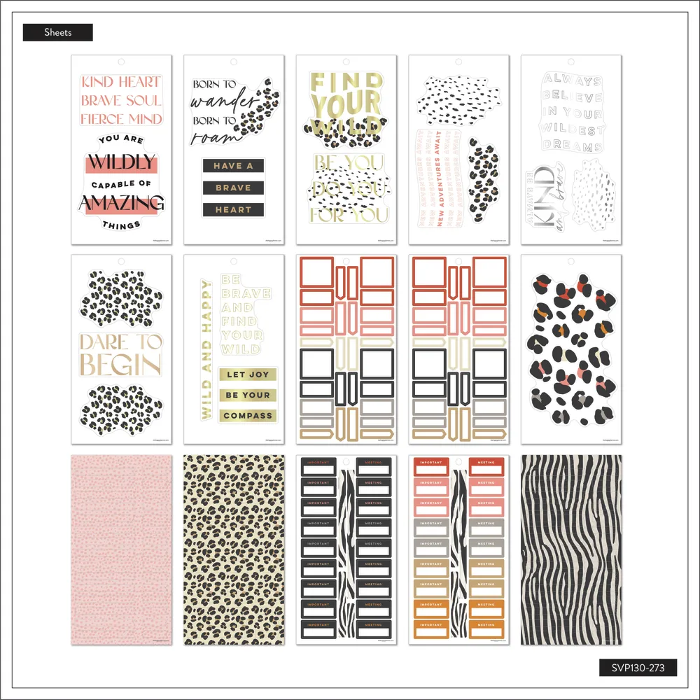 Happy Planner Kind & Wild stickers déco 400 motifs animaliers