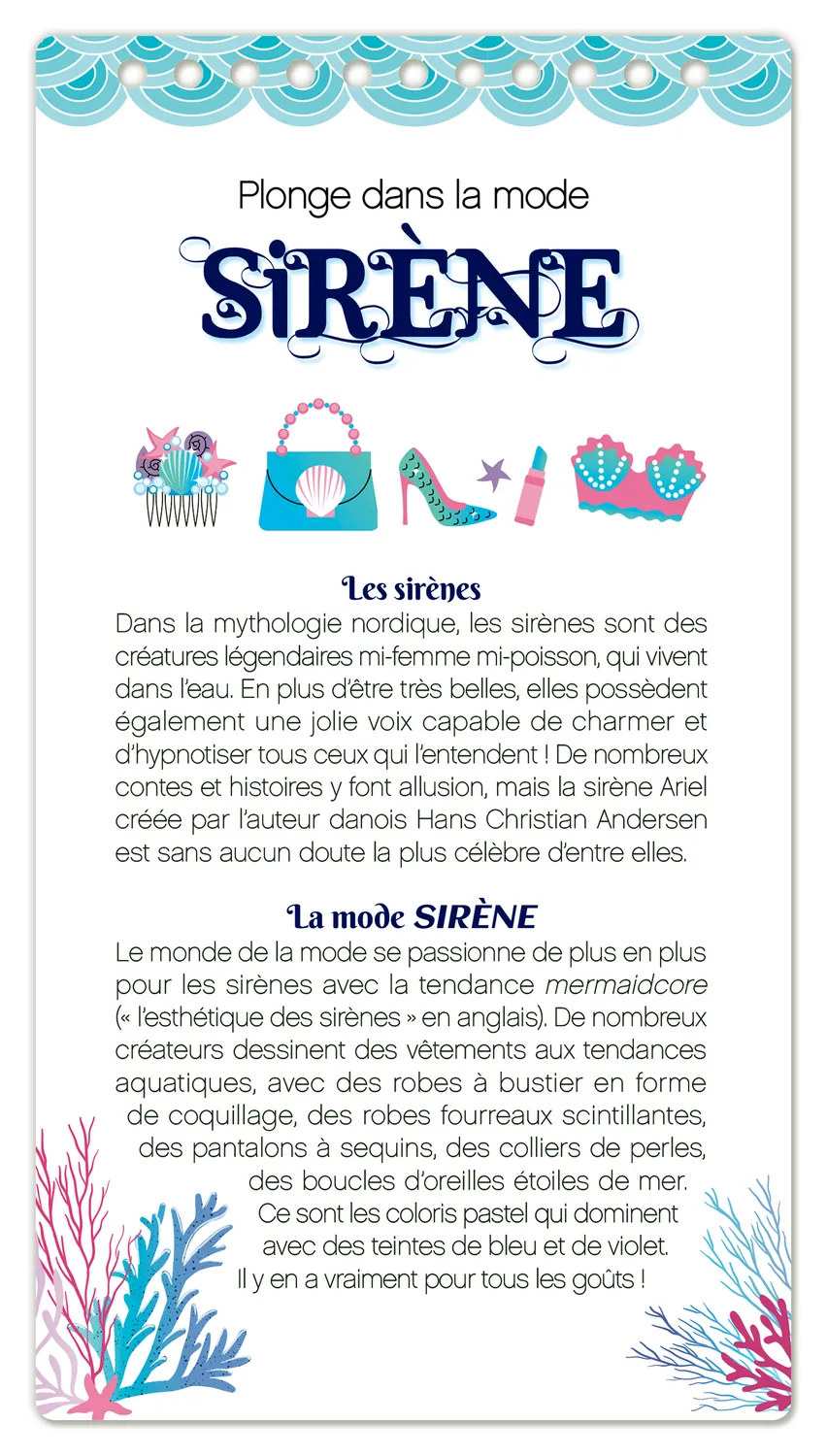 Frigobloc Mode Academy Sirènes carnet créatif bracelet