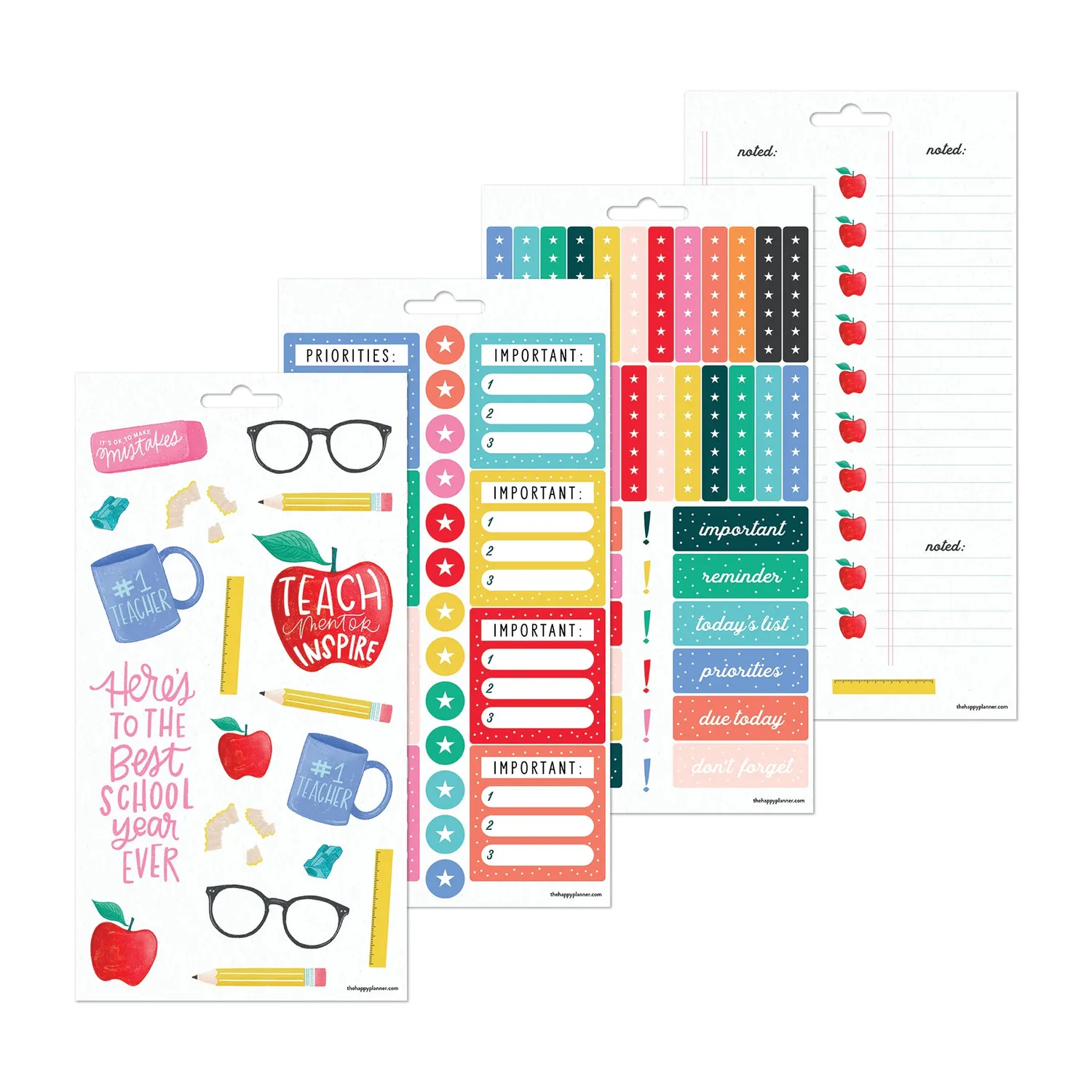 Happy Planner Playful Teacher stickers maîtresse 10 feuilles