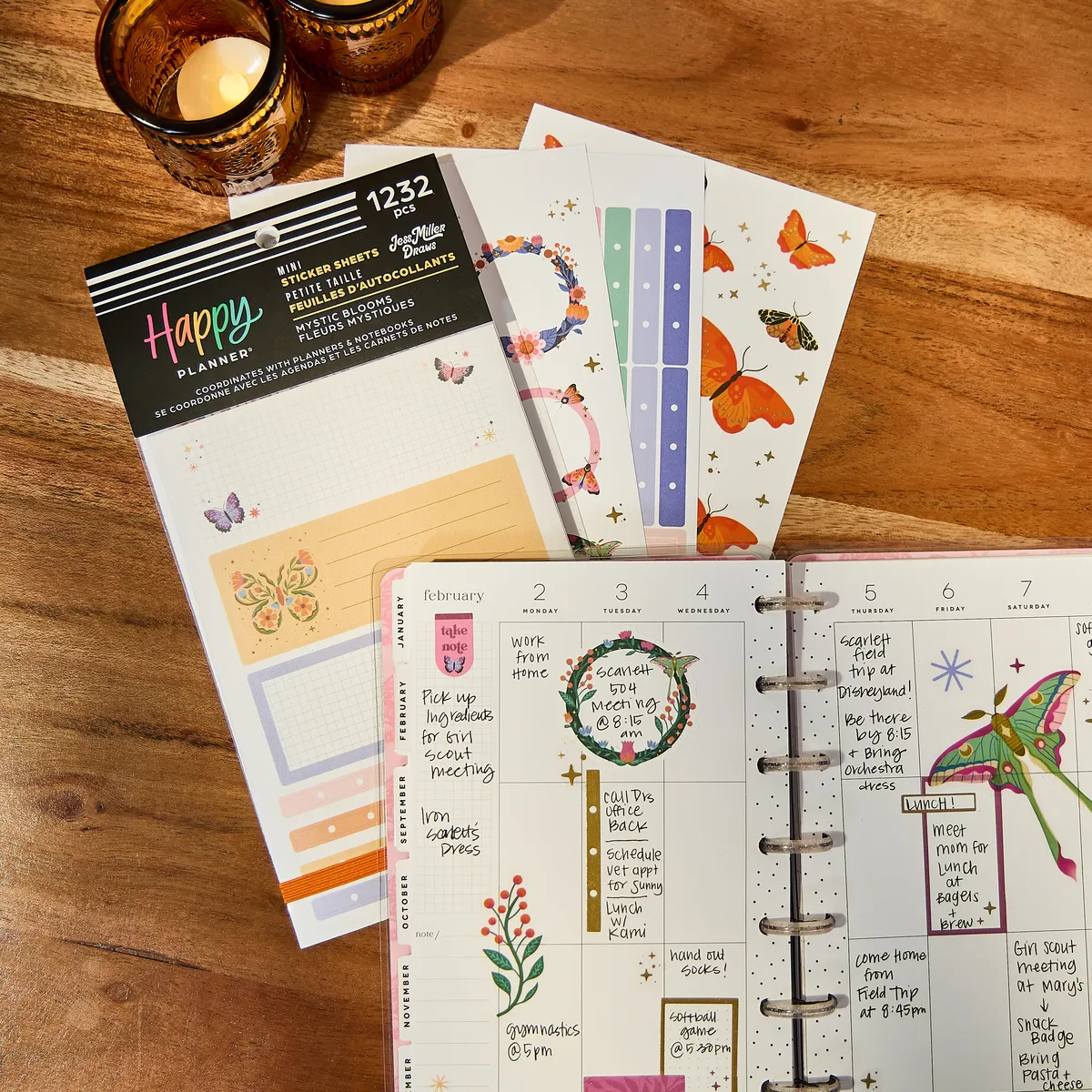 Happy Planner Mystic Blooms stickers Mini 1352 floral