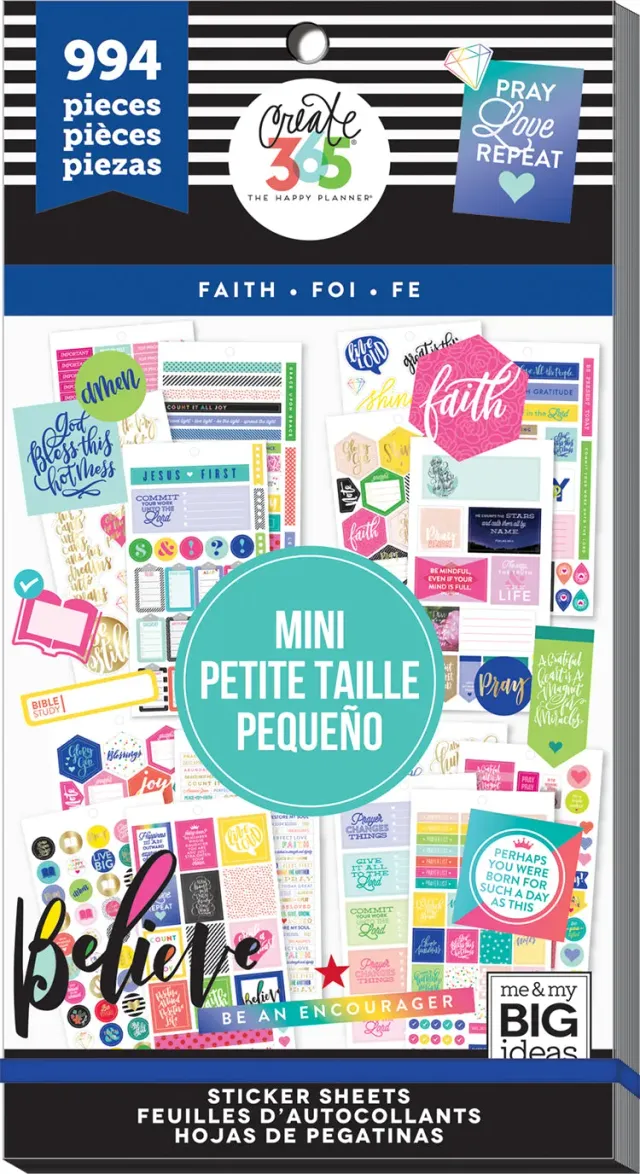 Happy Planner Faith Mini stickers value pack 994 pièces