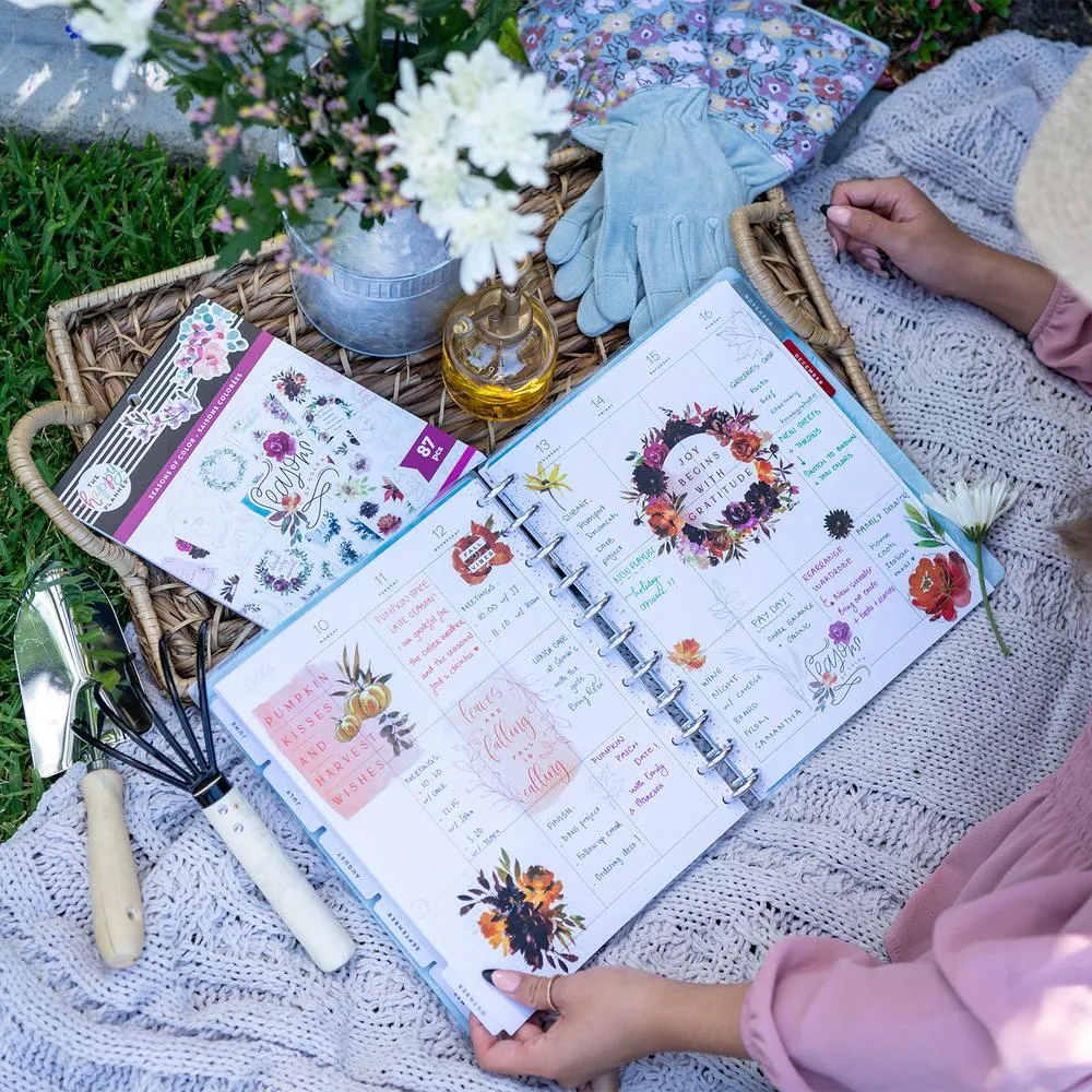 Happy Planner Seasonal Watercolor stickers grand format 87 pièces
