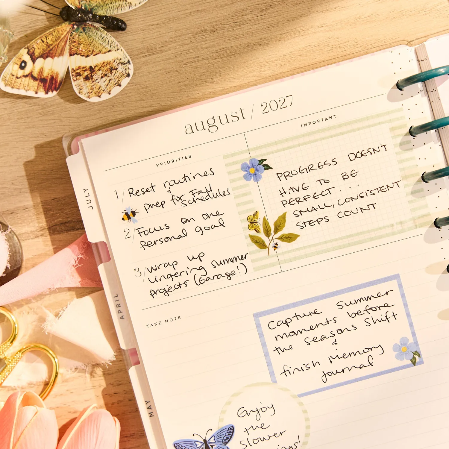 Happy Planner Floral Embrace 2026-2027 agenda 18 mois Classic dashboard