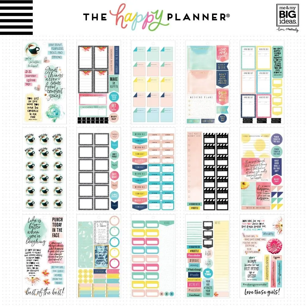 Happy Planner Empowering Woman Value Pack stickers 30 feuilles