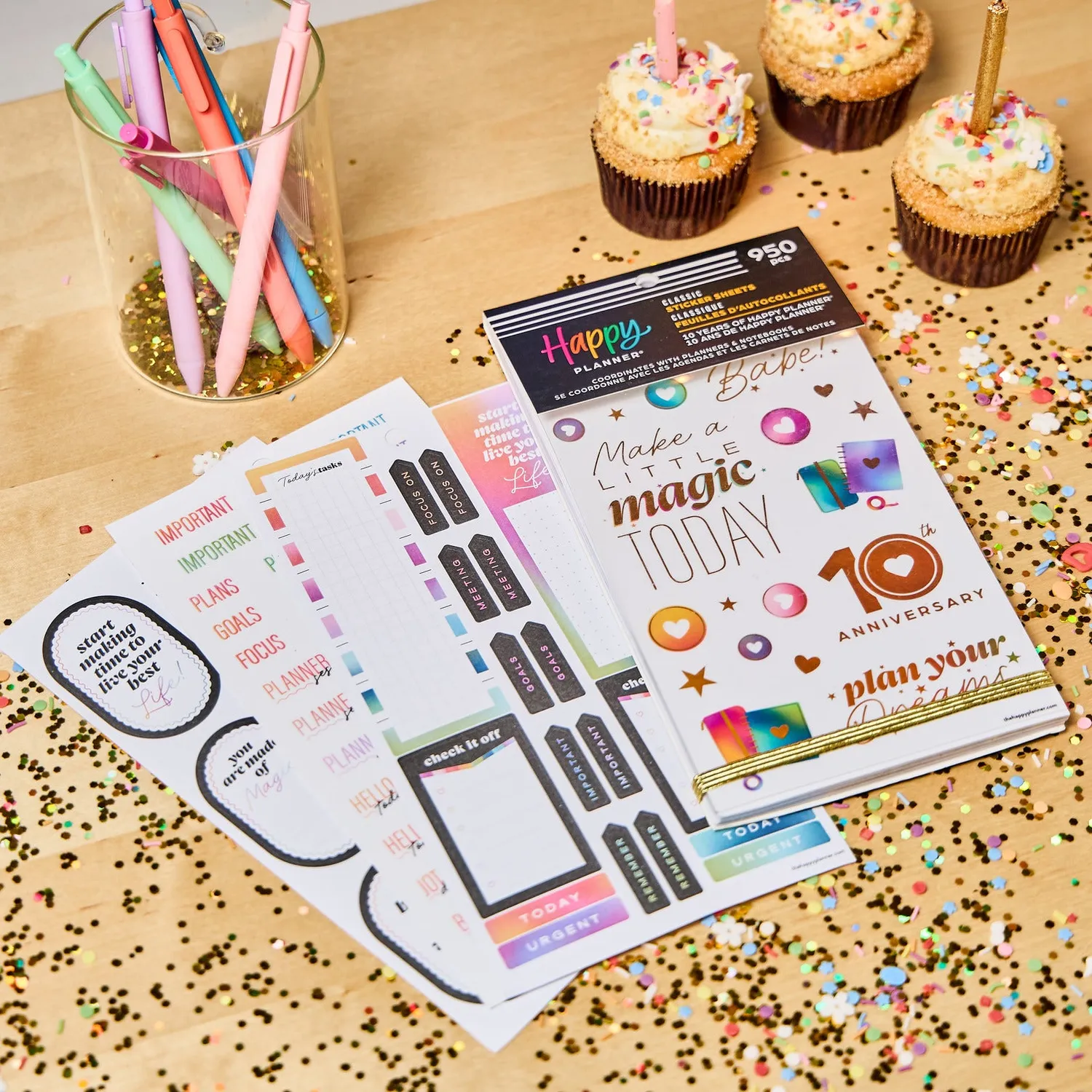 Happy Planner 10 Years of Happy stickers Classic 950 autocollants