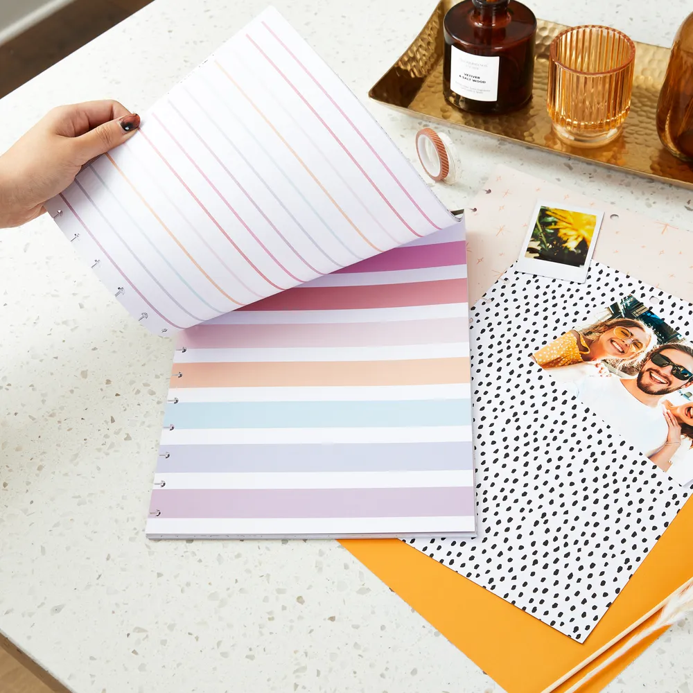Happy Planner Memory Keeping Big papier scrapbooking pré-perforé neutre