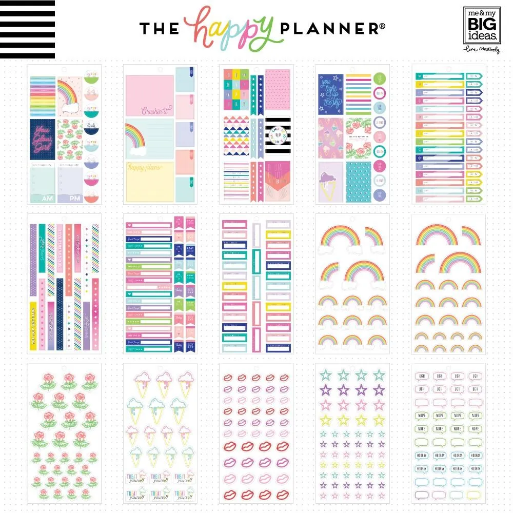 Happy Planner Neon Lights stickers value pack 30 feuilles