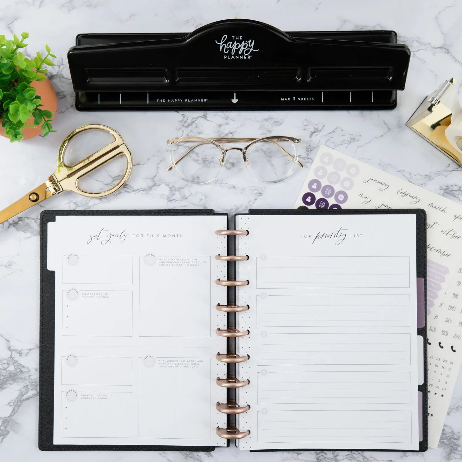 Happy Planner Girl With Goals Classic recharge horaire