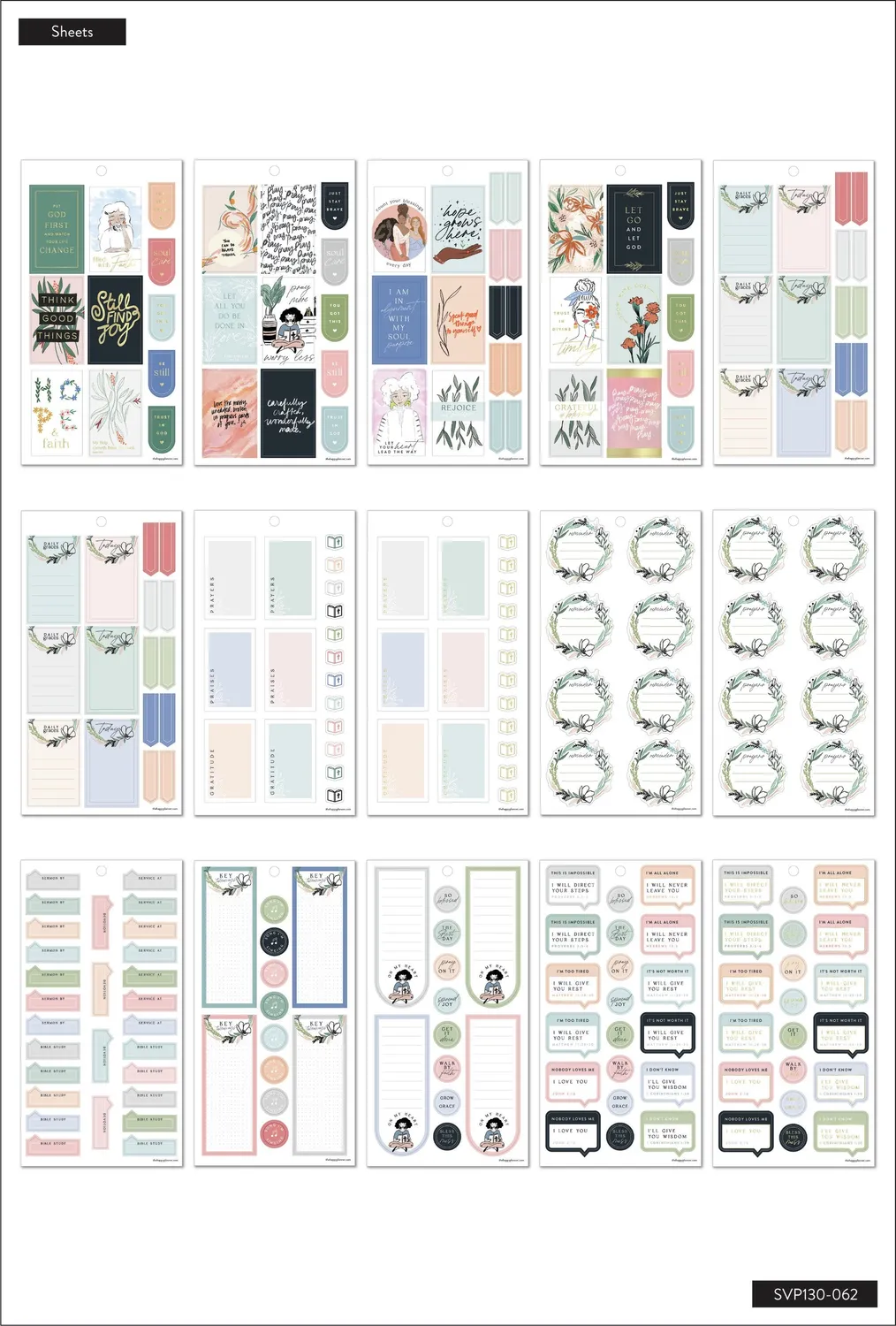 Happy Planner Filled with Faith stickers foi 547
