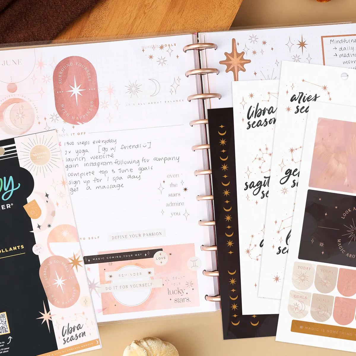Happy Planner Everyday Magic lot stickers Big céleste