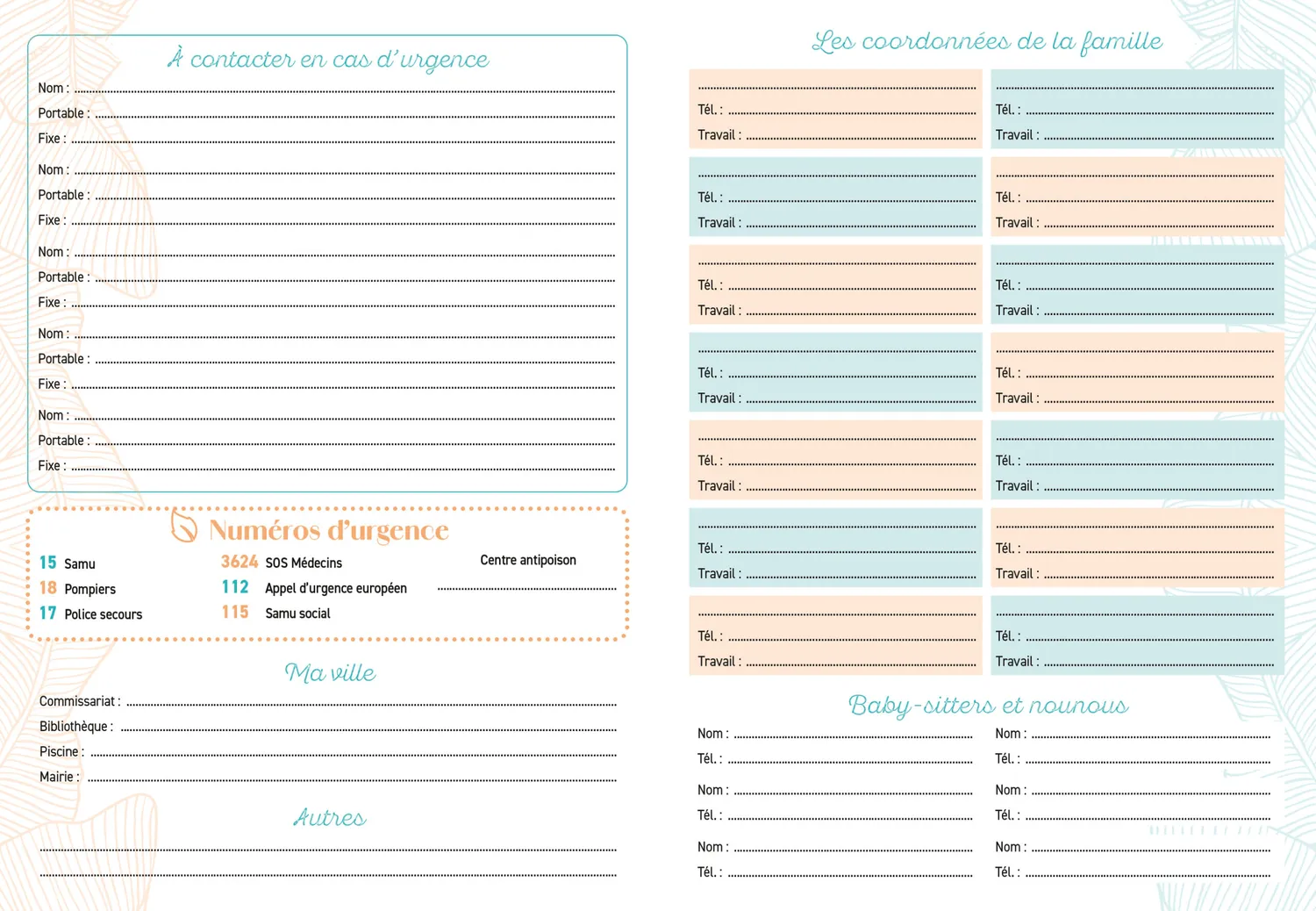 Frigobloc Agenda de poche 2027 famille bleu 16 mois