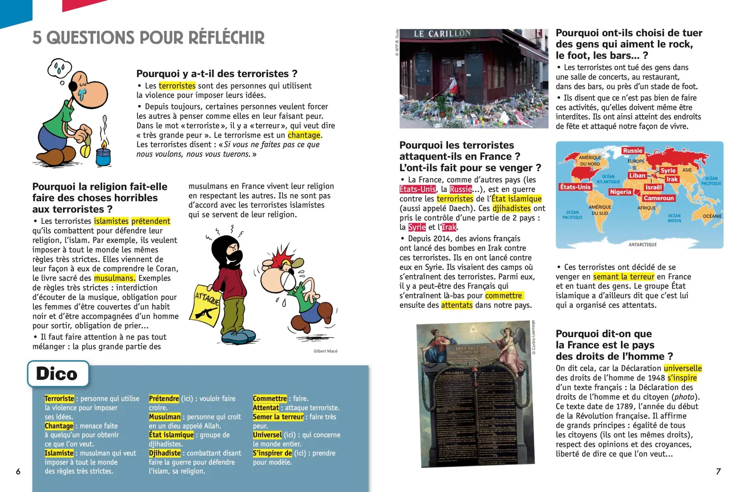 Frigobloc Mon Quotidien attentats livre expliqué enfants
