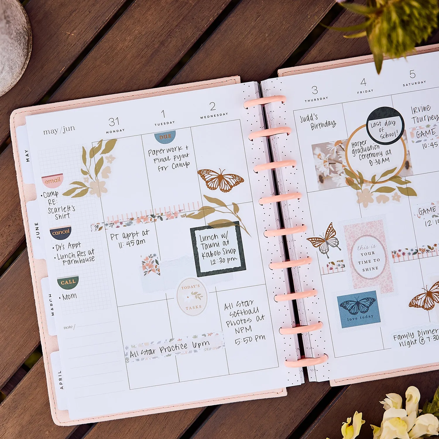 Happy Planner Wildflower Daydream 2027 agenda vertical Classic 12 mois