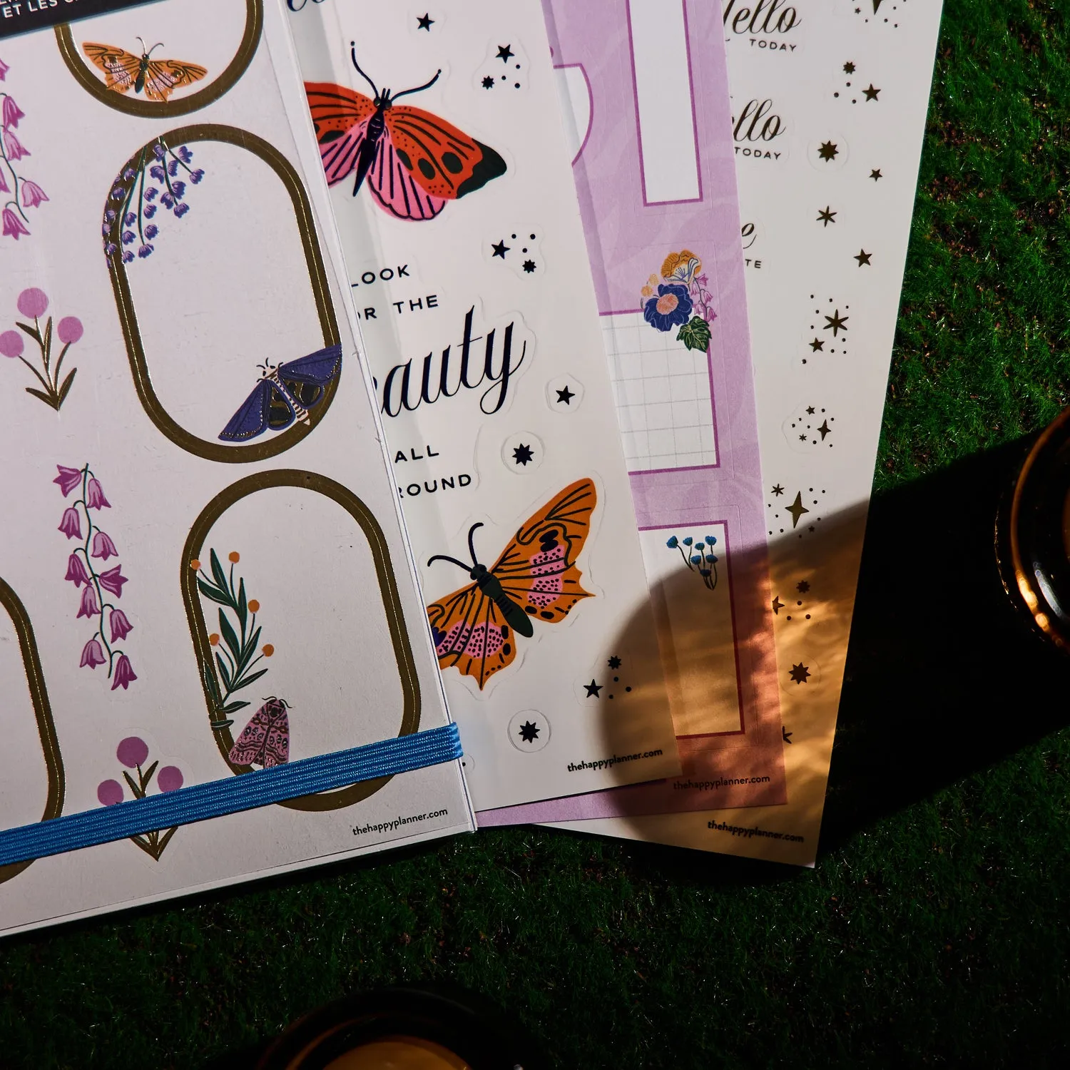 Happy Planner Butterfly Botanics stickers Big 491 doré floral